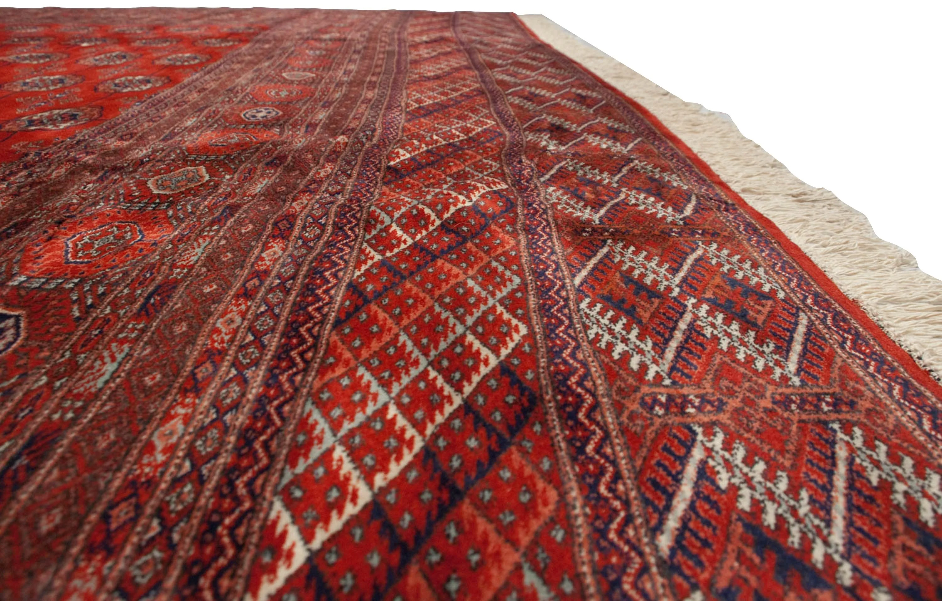12.5x13 Vintage Fine Bokhara Square Carpet - Image 8