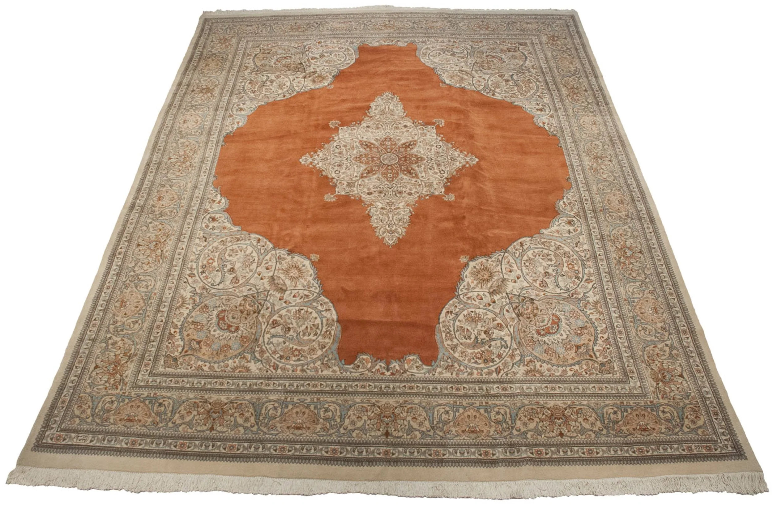 12.5x17.5 Vintage Tabriz Carpet - Image 3