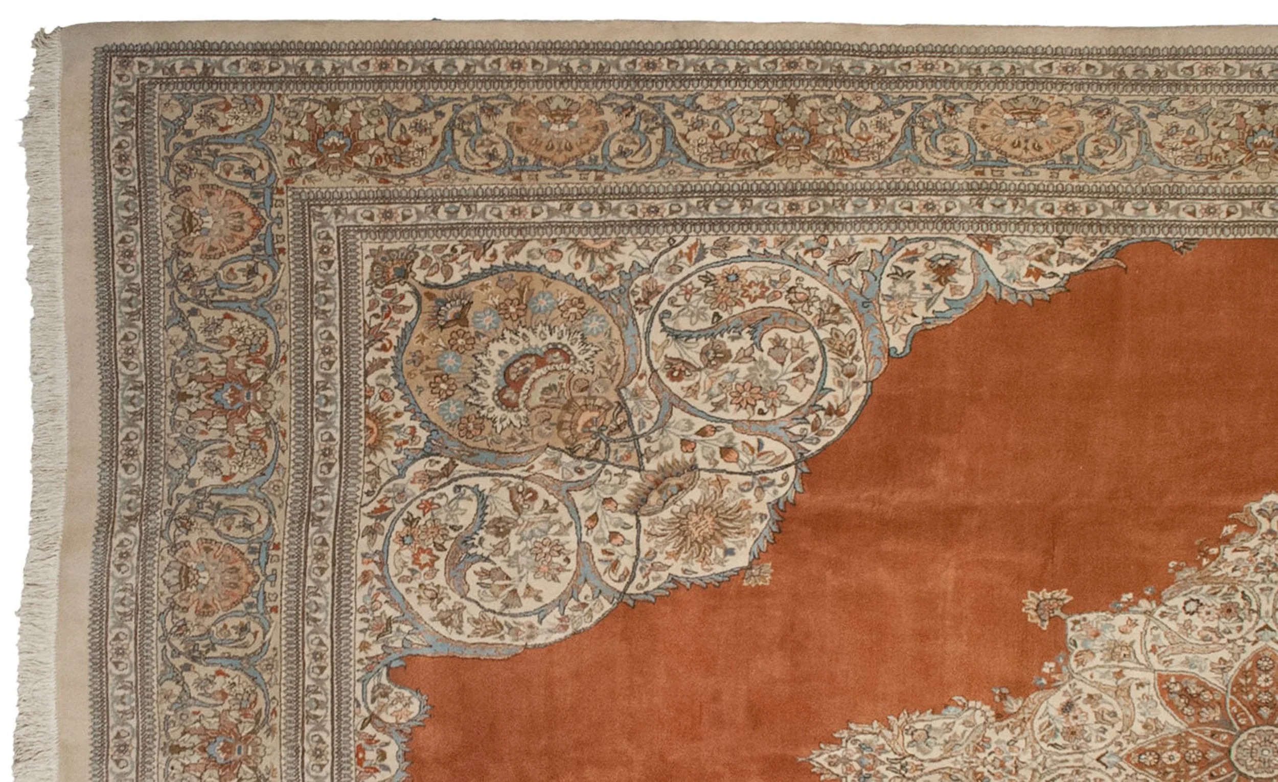 12.5x17.5 Vintage Tabriz Carpet - Image 4