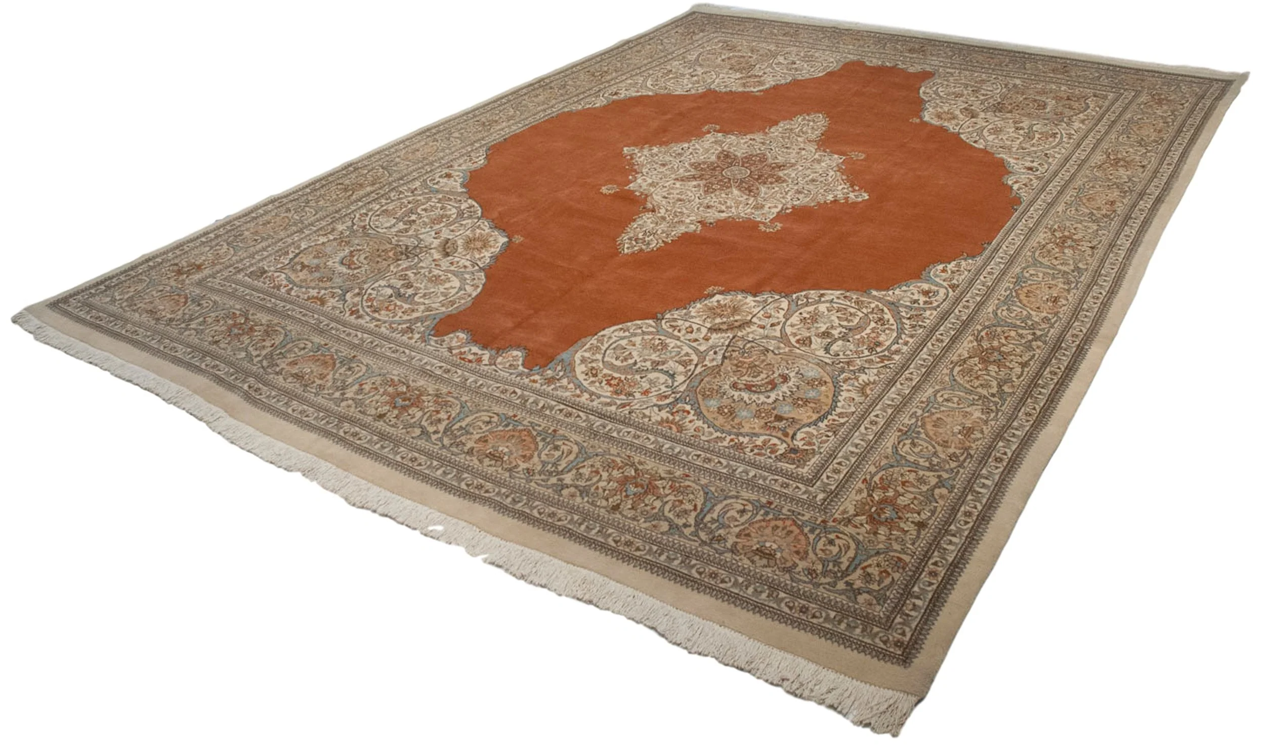 12.5x17.5 Vintage Tabriz Carpet - Image 9