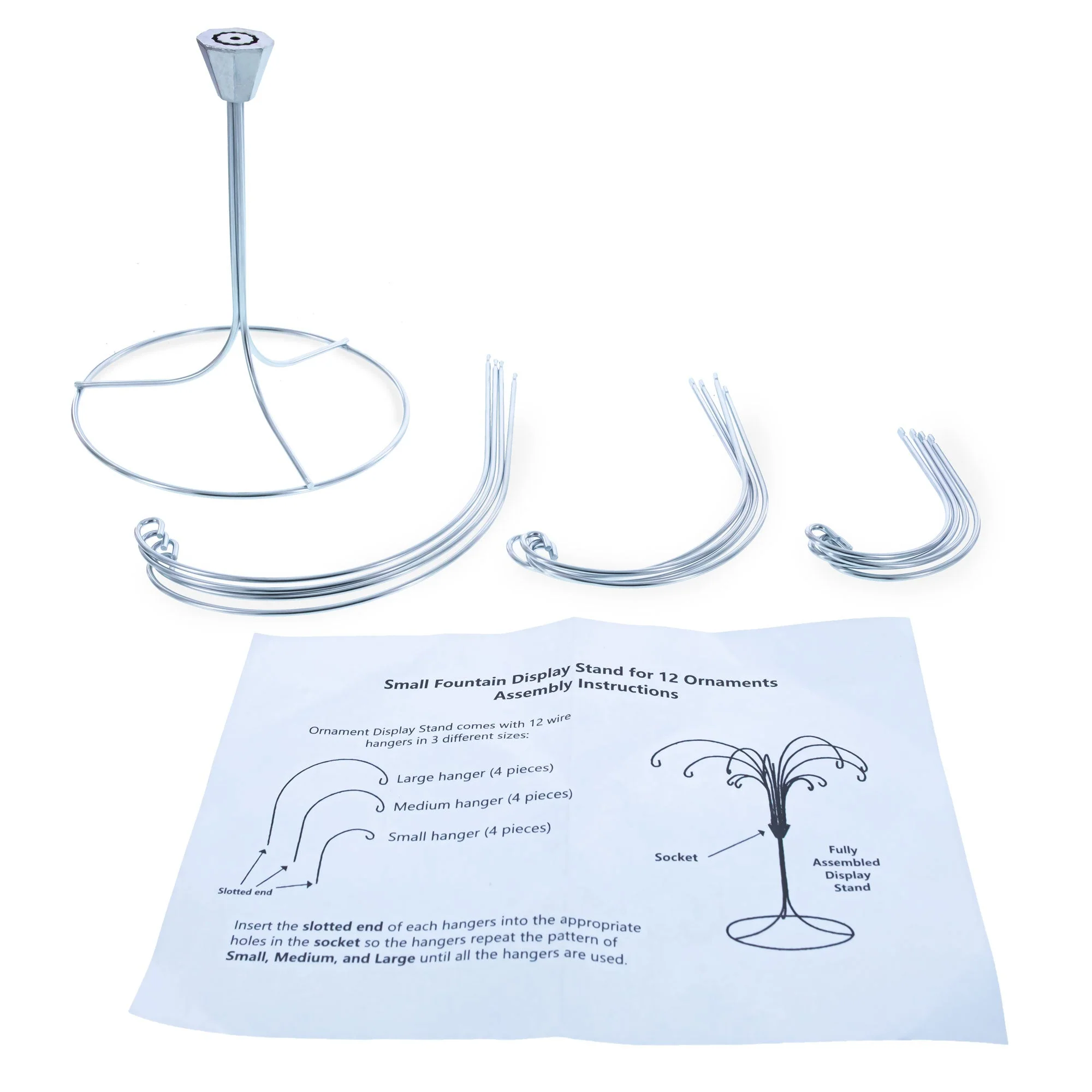 12-Arm Spiral Fountain Brass Silver Metal Ornament Stand Display 11.5 Inches (Taiwan) - Image 4