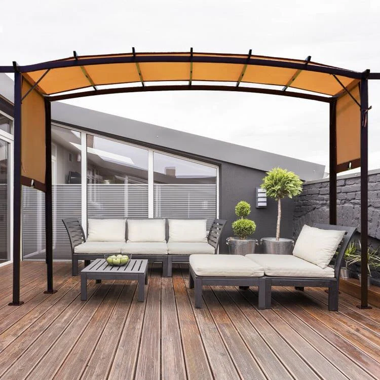 12 ft x 9 ft Steel Outdoor Pergola Gazebo Canopy Sun Shelter - Image 2