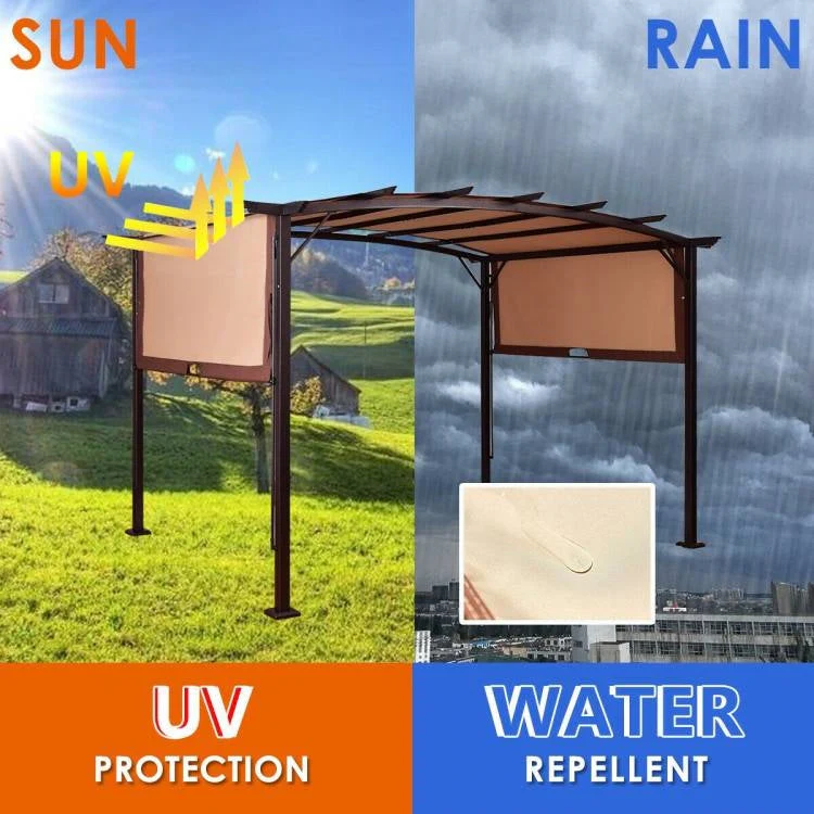 12 ft x 9 ft Steel Outdoor Pergola Gazebo Canopy Sun Shelter - Image 3