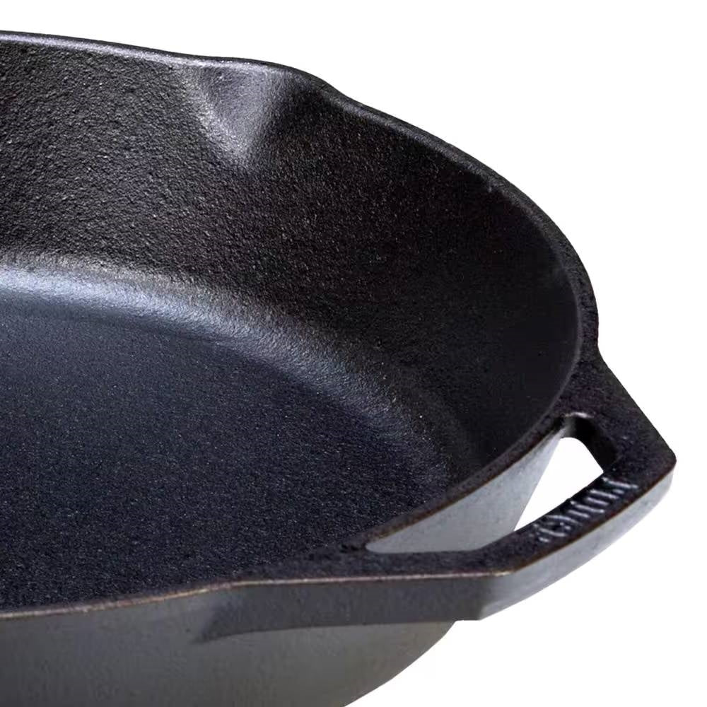 12-inch Cast Iron Skillet Frying Pan with Pour Spout - Made in the USA - Image 2