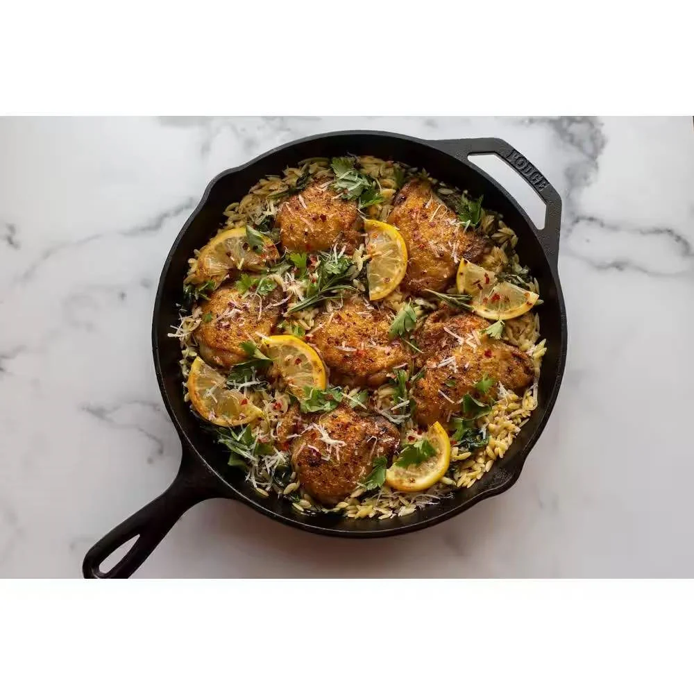 12-inch Cast Iron Skillet Frying Pan with Pour Spout - Made in the USA - Image 3