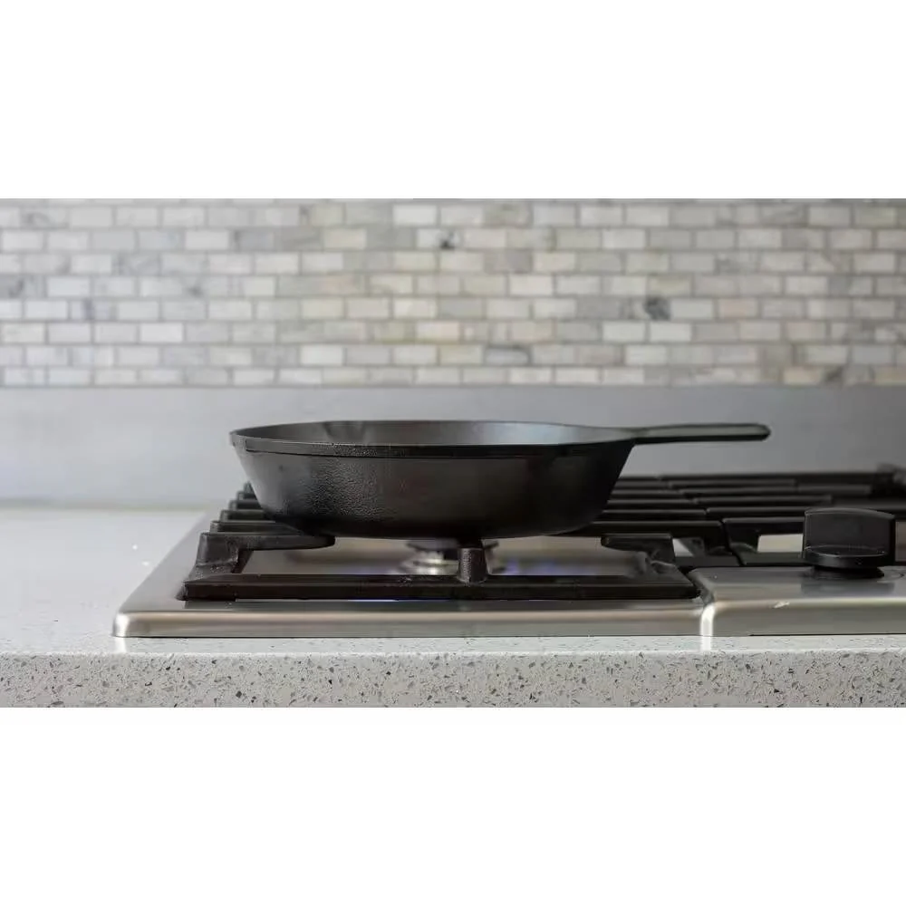 12-inch Cast Iron Skillet Frying Pan with Pour Spout - Made in the USA - Image 5