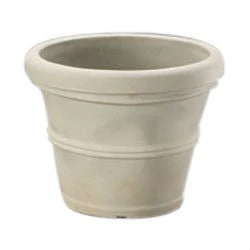 12-inch Diameter Round Planter in Weathered Concrete Finish Poly Resin - Image 3