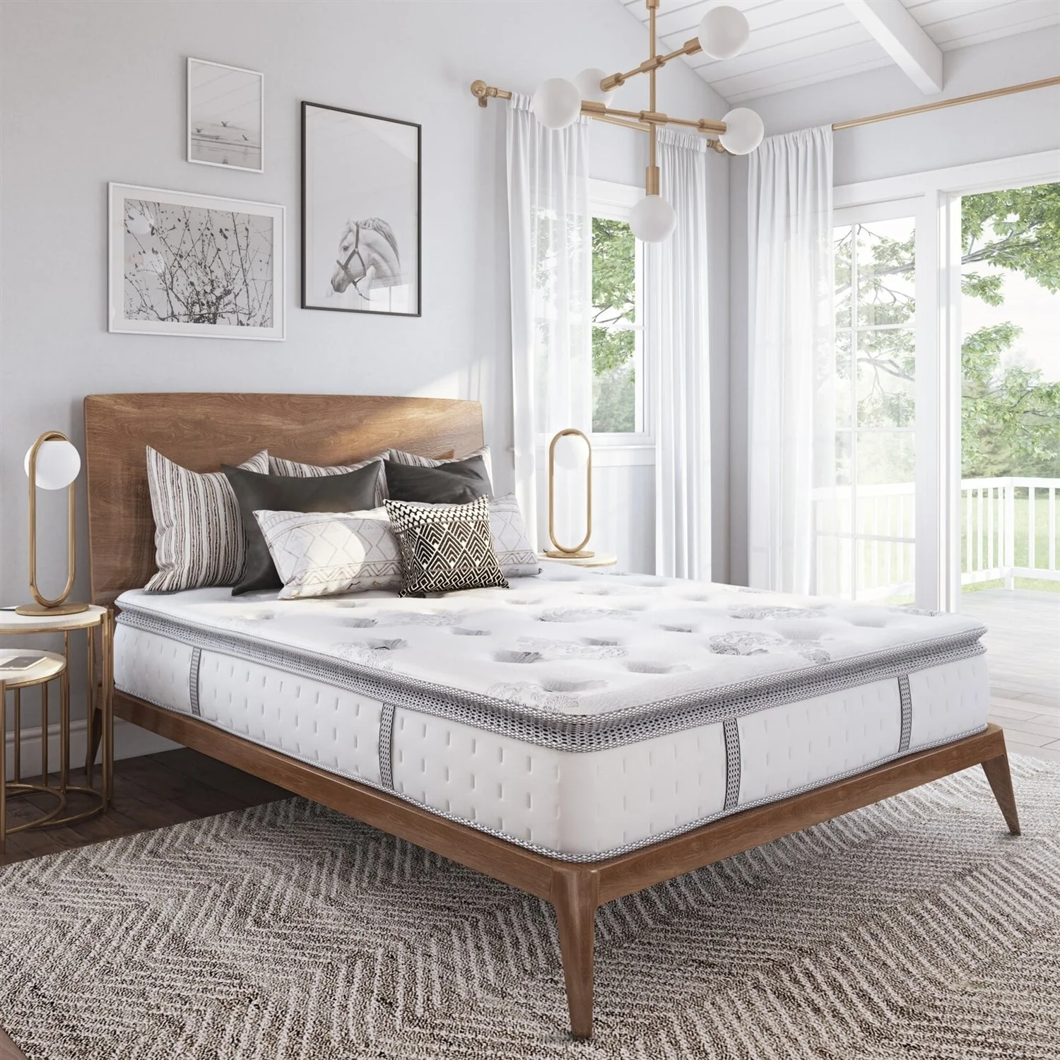 12 inch Medium Firm Pillow Top Hybrid Mattress In A Box - Queen Size - Image 4