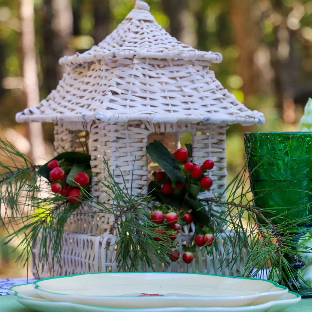 12 Large White Rattan Pagoda Lanterns - Handmade - Image 2