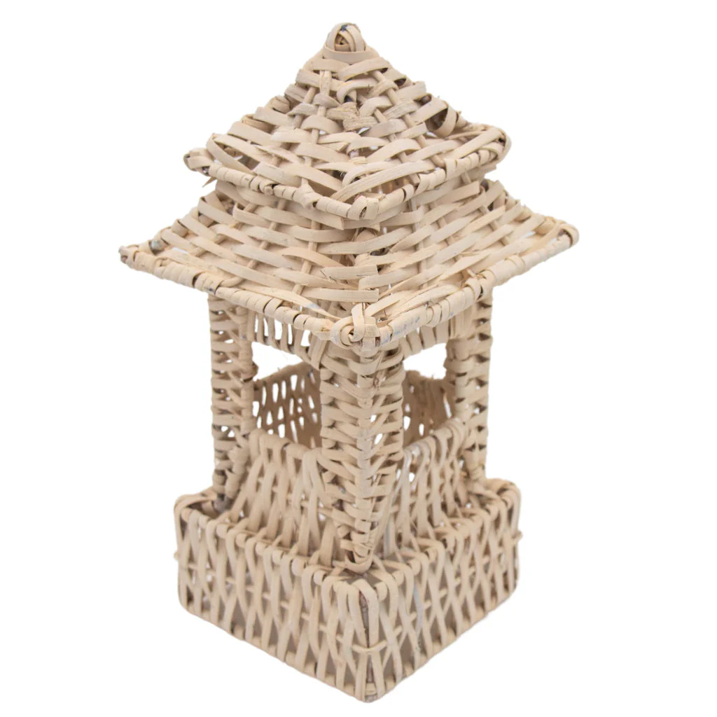 12 Large White Rattan Pagoda Lanterns - Handmade - Image 5
