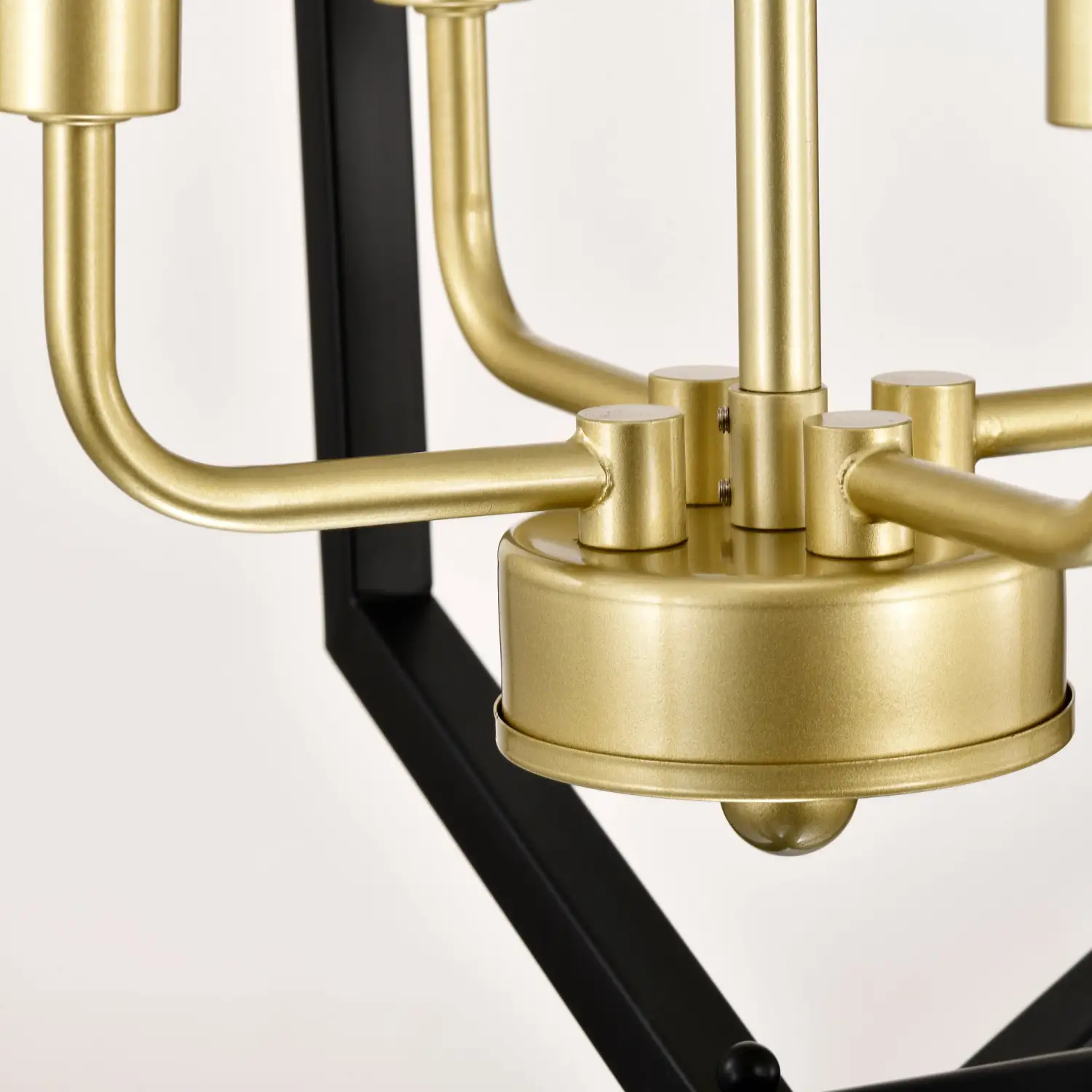 12 Light Farmhouse Hanging Light Indoor Lantern Chandelier with Gold Finish - Image 9