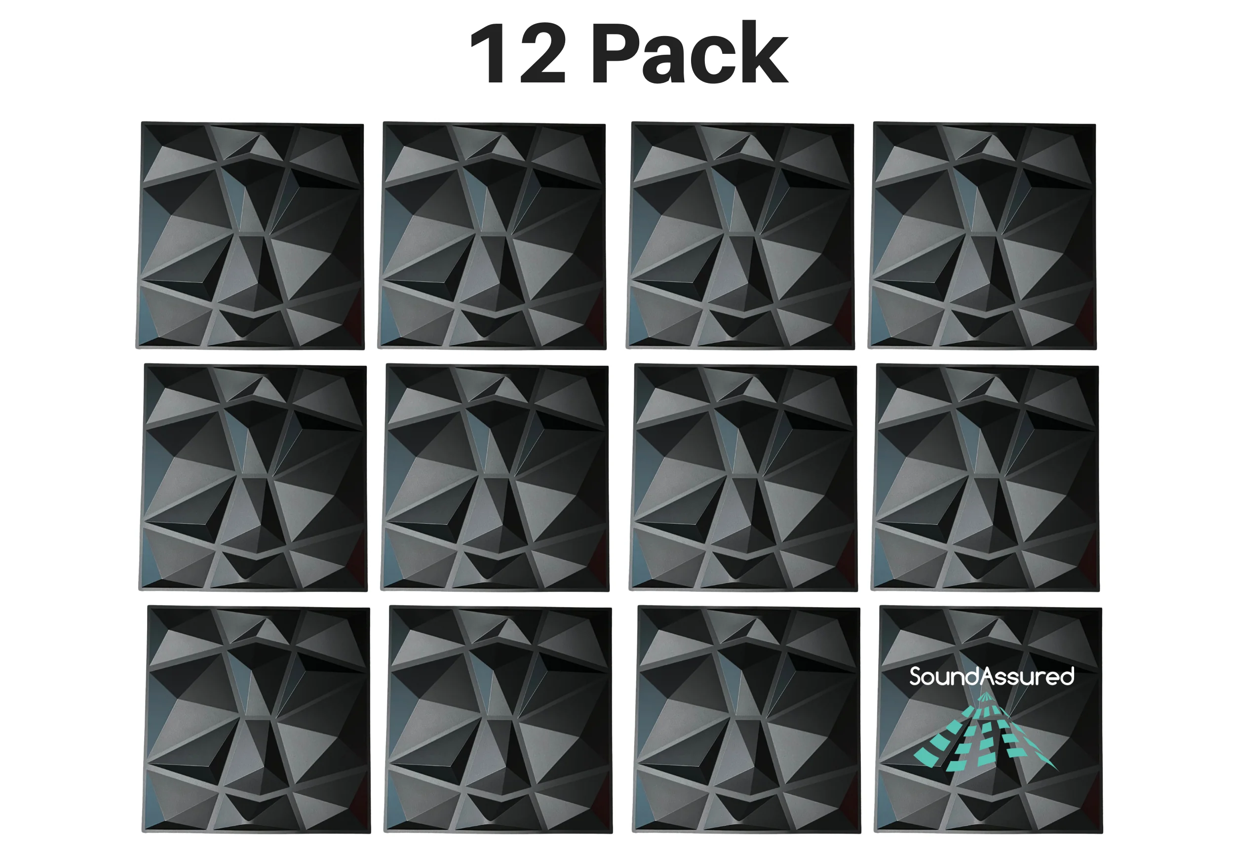 12 Pack - PVC Geometric 3D Wall Panel For Sound Diffusion - Modern 3D Design For Walls And Ceilings - Image 8