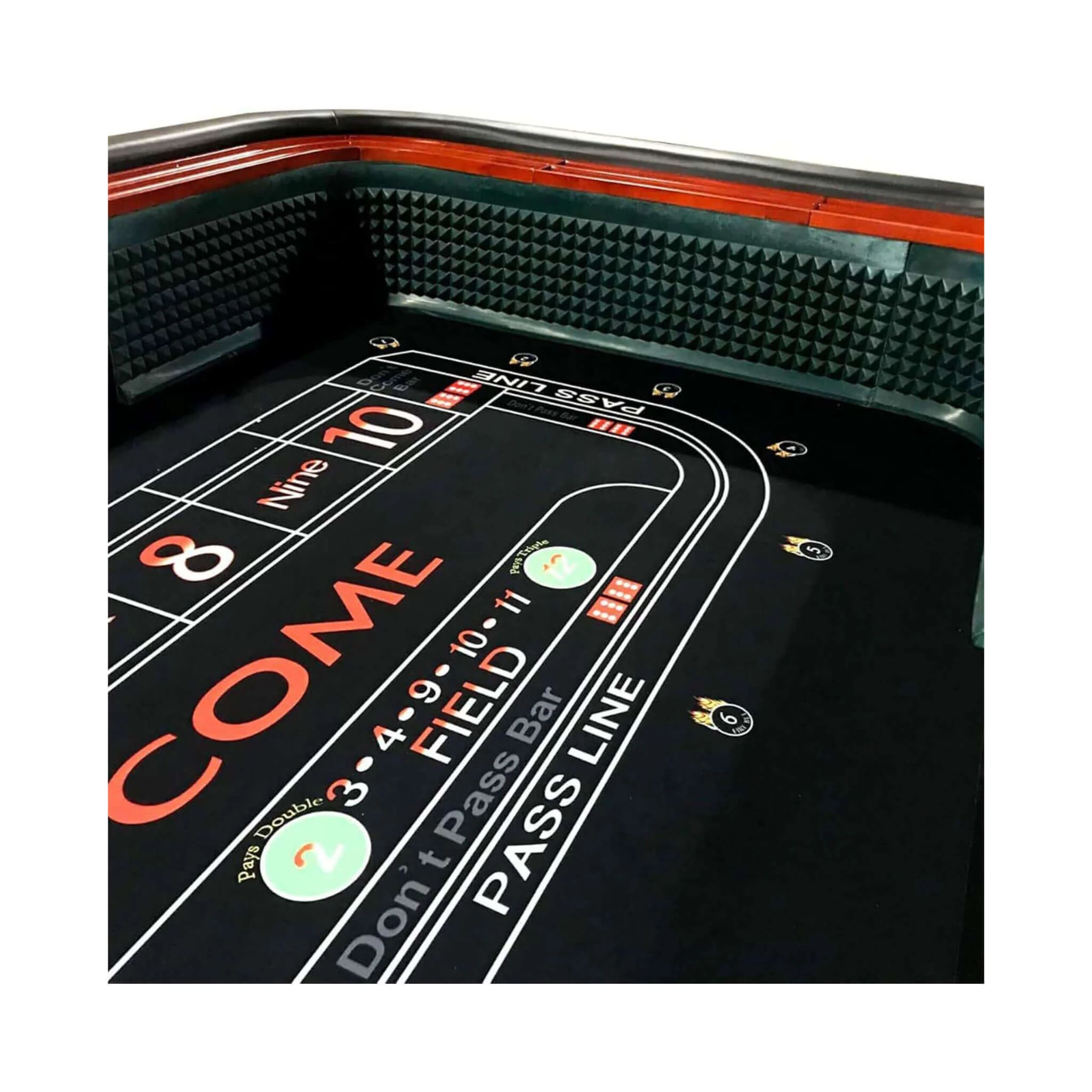 12FT Casino Style Craps Table With Full Drink Rail And Cushion Rim Cover (SAK35098) - Image 8