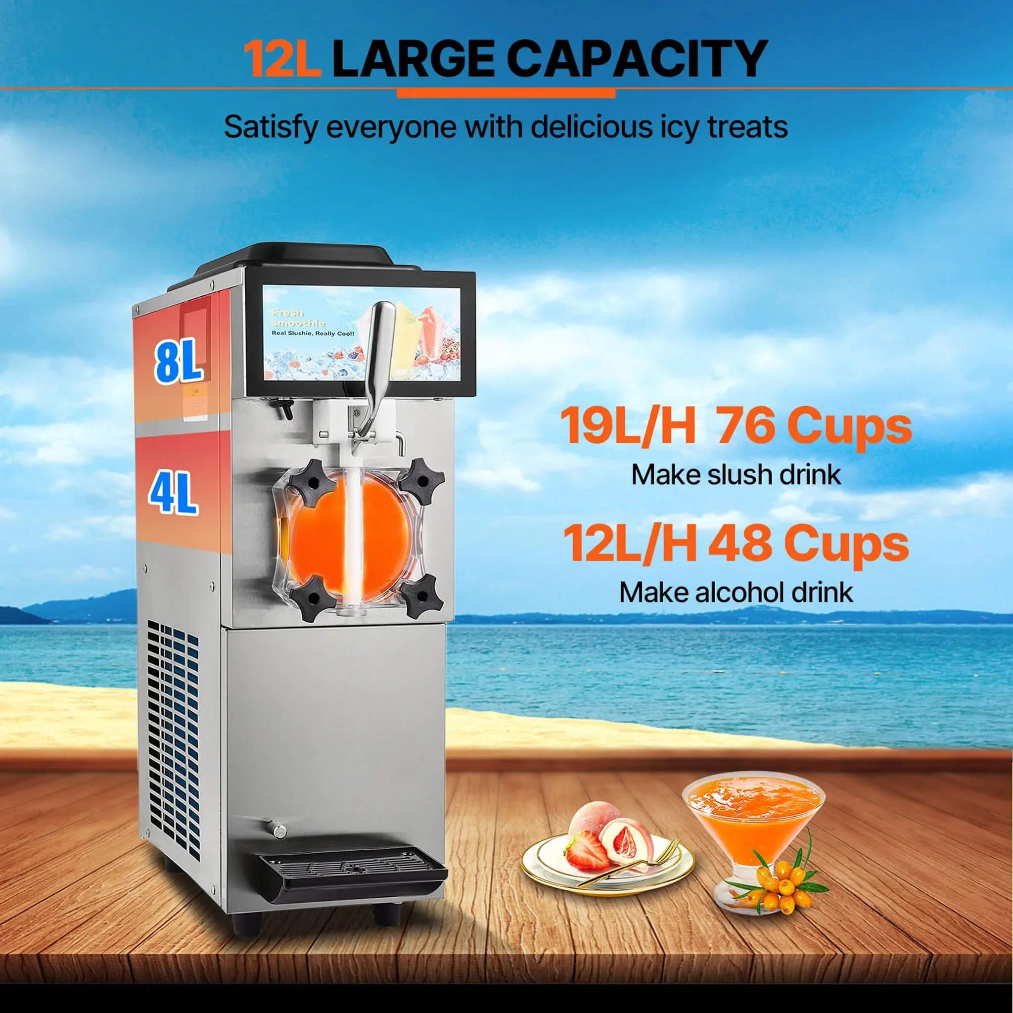 12L Commercial Single Tank Stainless Steel Slushy Machine With Touchscreen (SAK35871) - Image 6