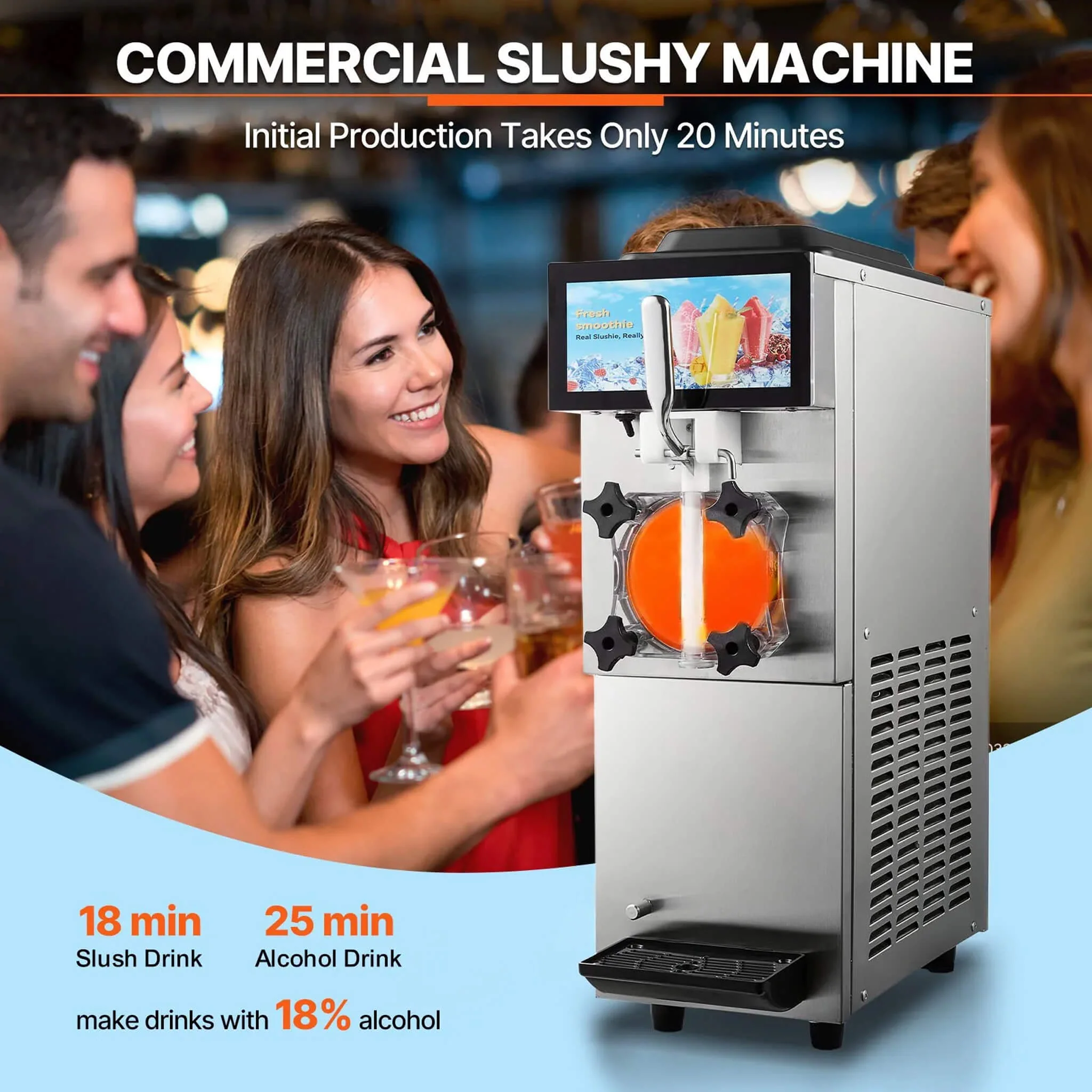 12L Commercial Single Tank Stainless Steel Slushy Machine With Touchscreen (SAK35871) - Image 7