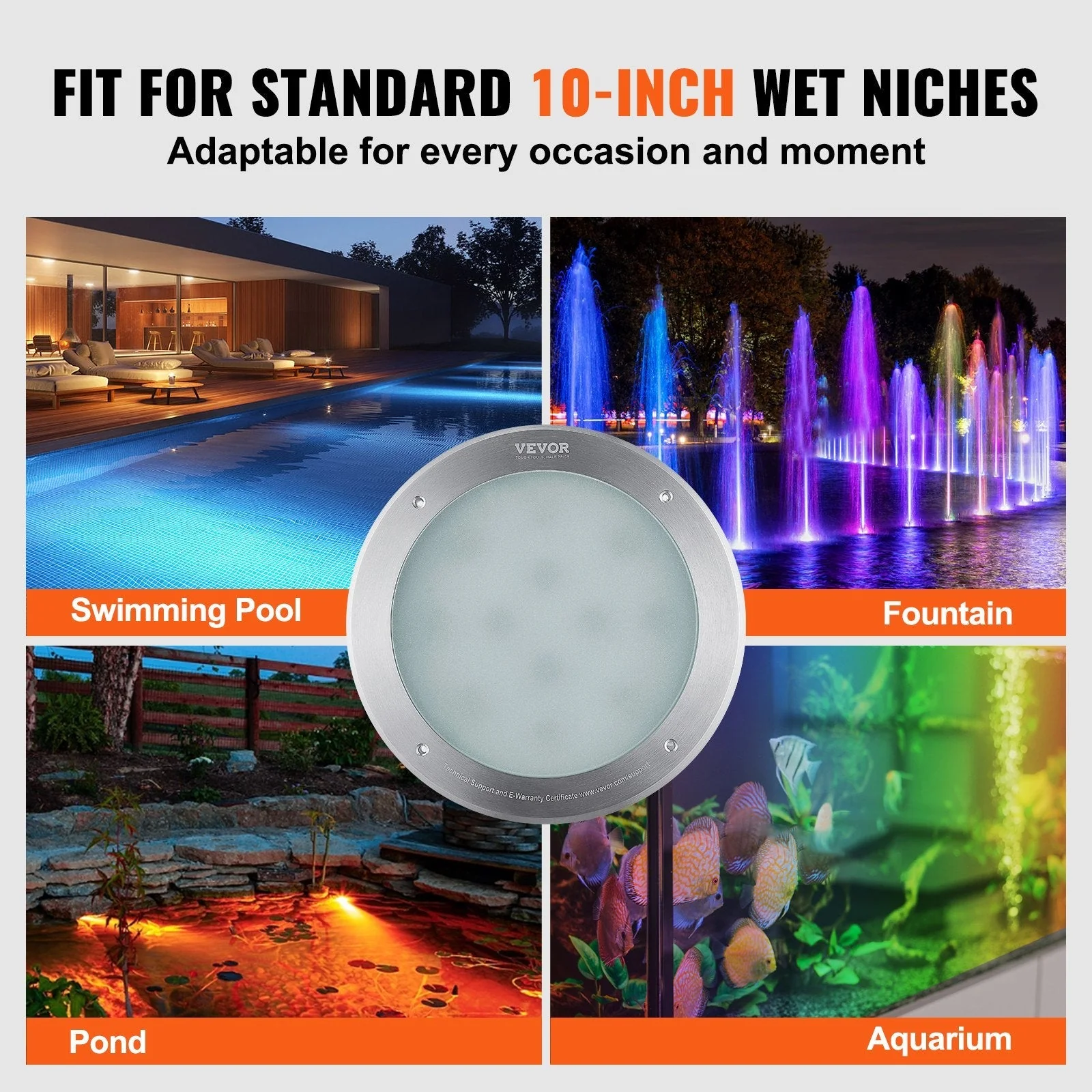 12V 40W LED Pool Lights with Remote Control & RGBW Color Changing Feature - Image 9