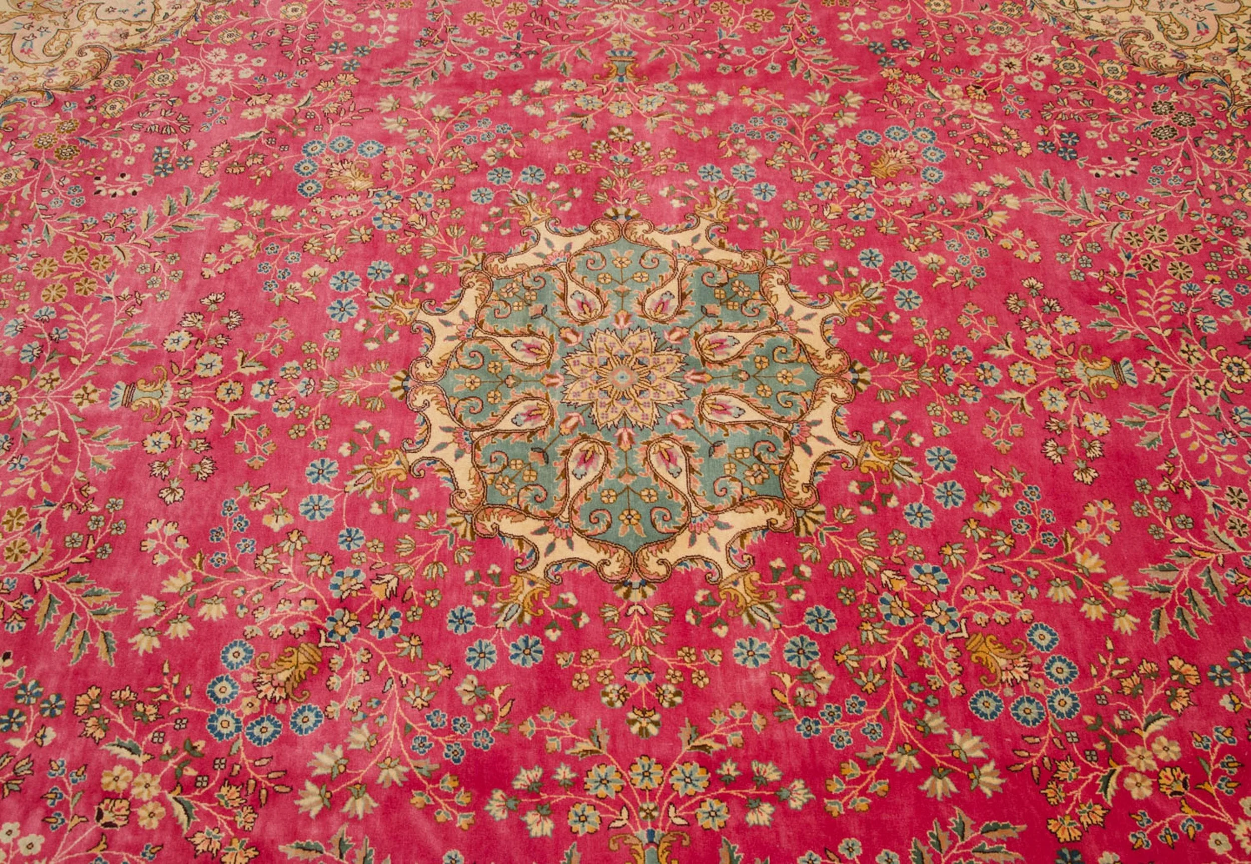 12x12.5 Vintage Bulgarian Kerman Design Square Carpet - Image 11