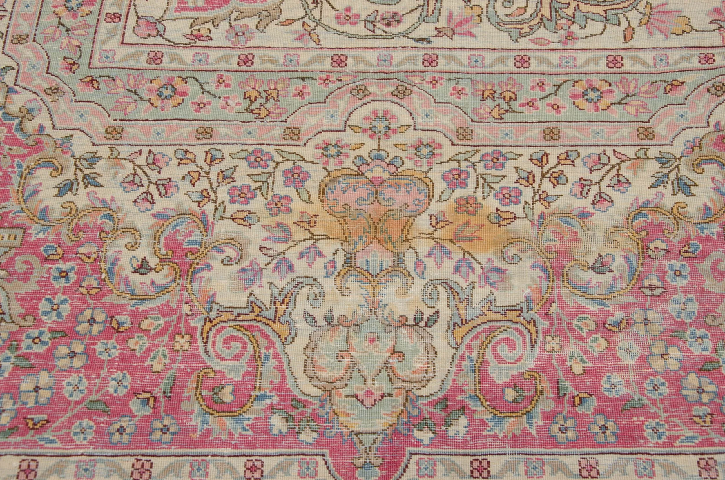 12x12.5 Vintage Bulgarian Kerman Design Square Carpet - Image 6