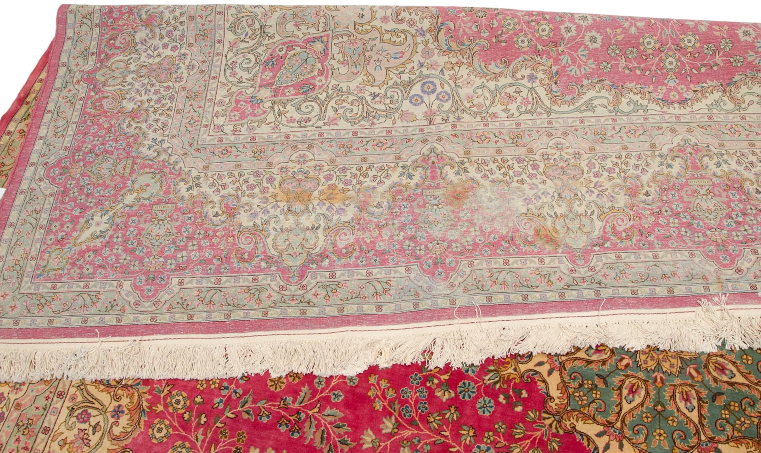 12x12.5 Vintage Bulgarian Kerman Design Square Carpet - Image 7