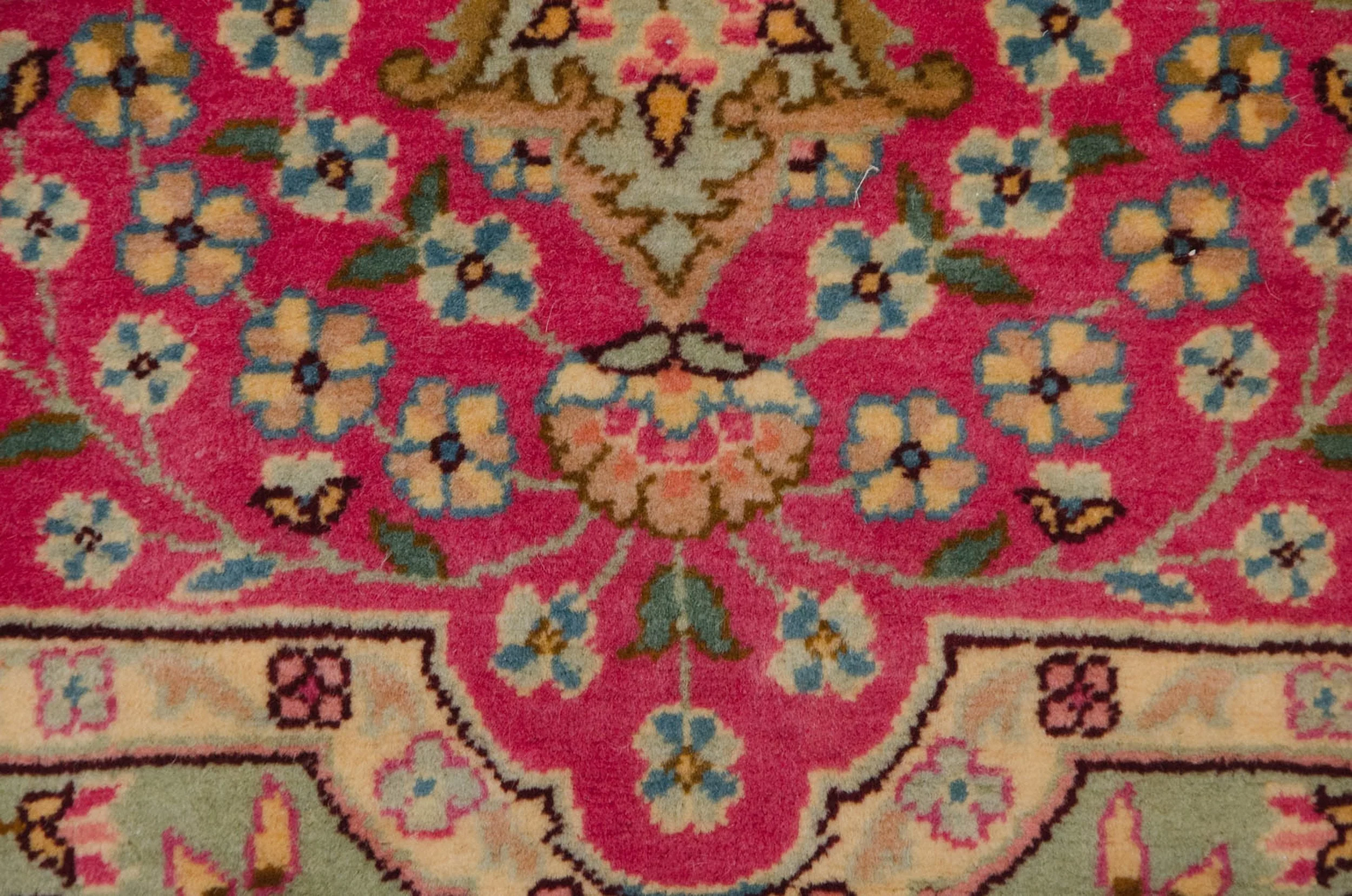 12x12.5 Vintage Bulgarian Kerman Design Square Carpet - Image 8