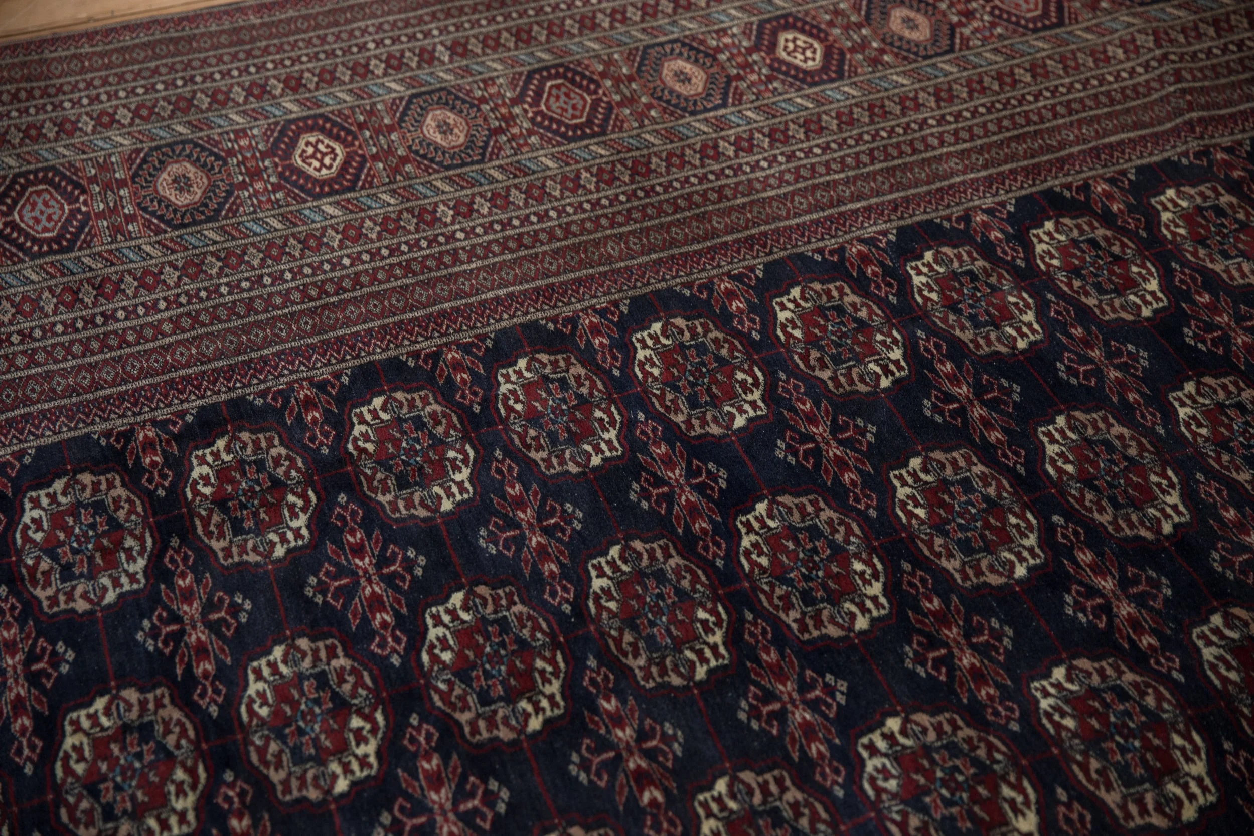 12x12.5 Vintage Fine Bokhara Square Carpet - Image 11