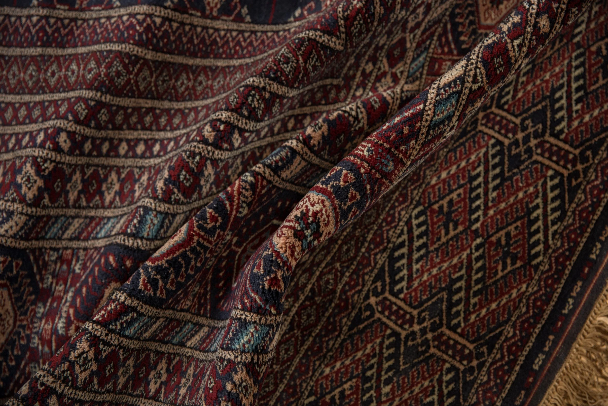 12x12.5 Vintage Fine Bokhara Square Carpet - Image 13