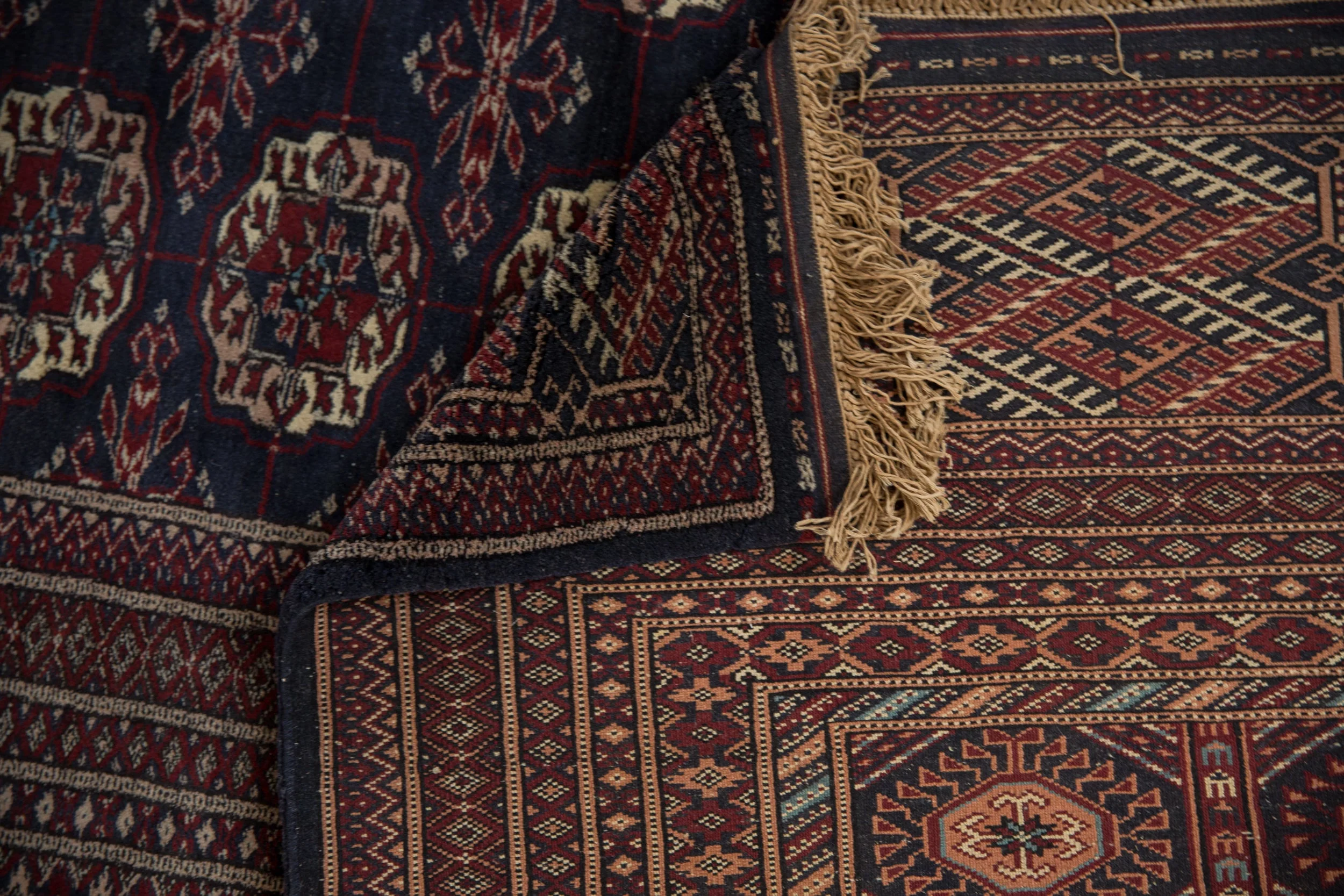 12x12.5 Vintage Fine Bokhara Square Carpet - Image 14