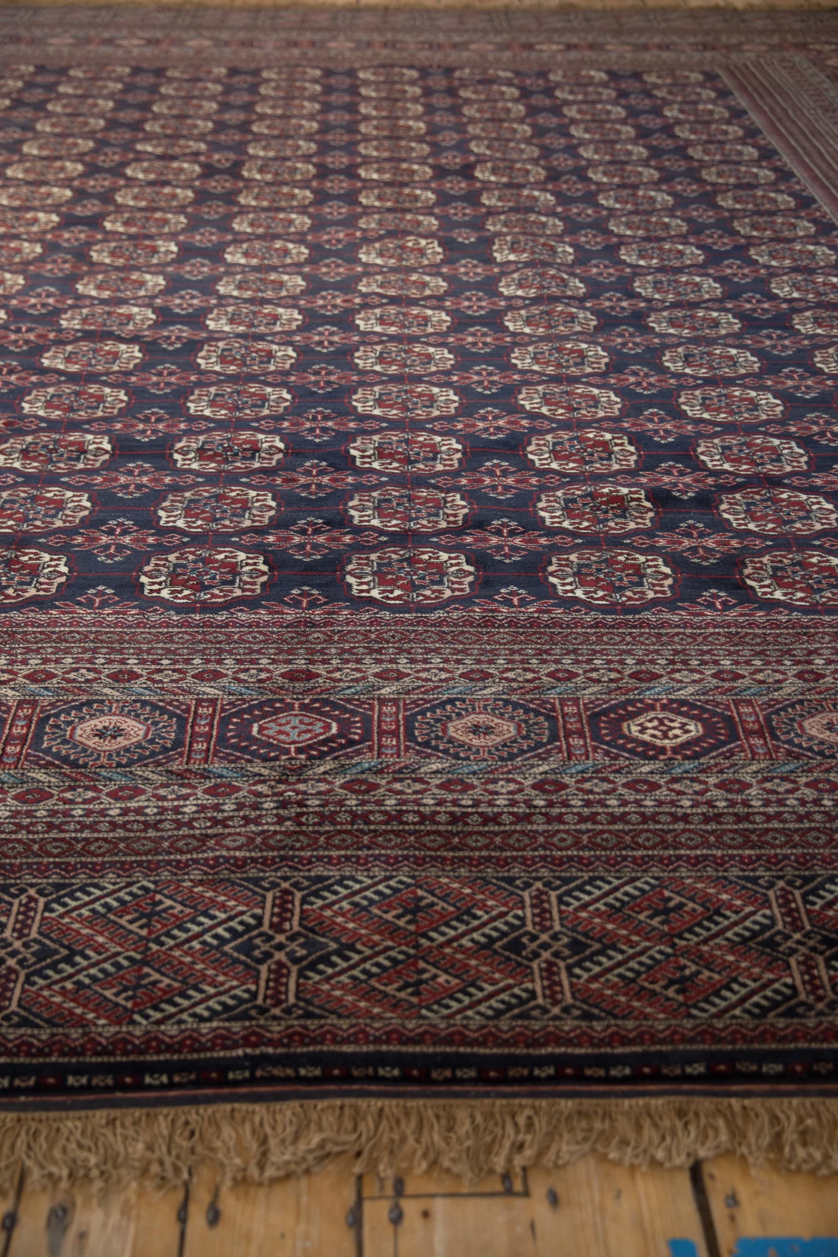 12x12.5 Vintage Fine Bokhara Square Carpet - Image 4