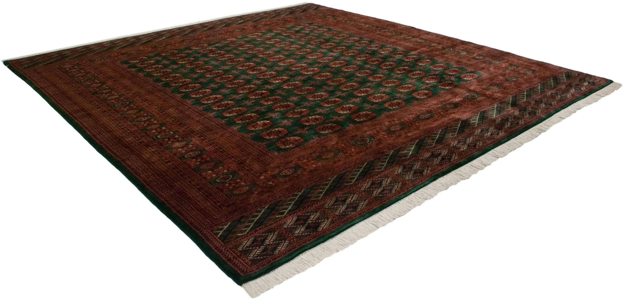12x12.5 Vintage Fine Bokhara Square Carpet - Image 15
