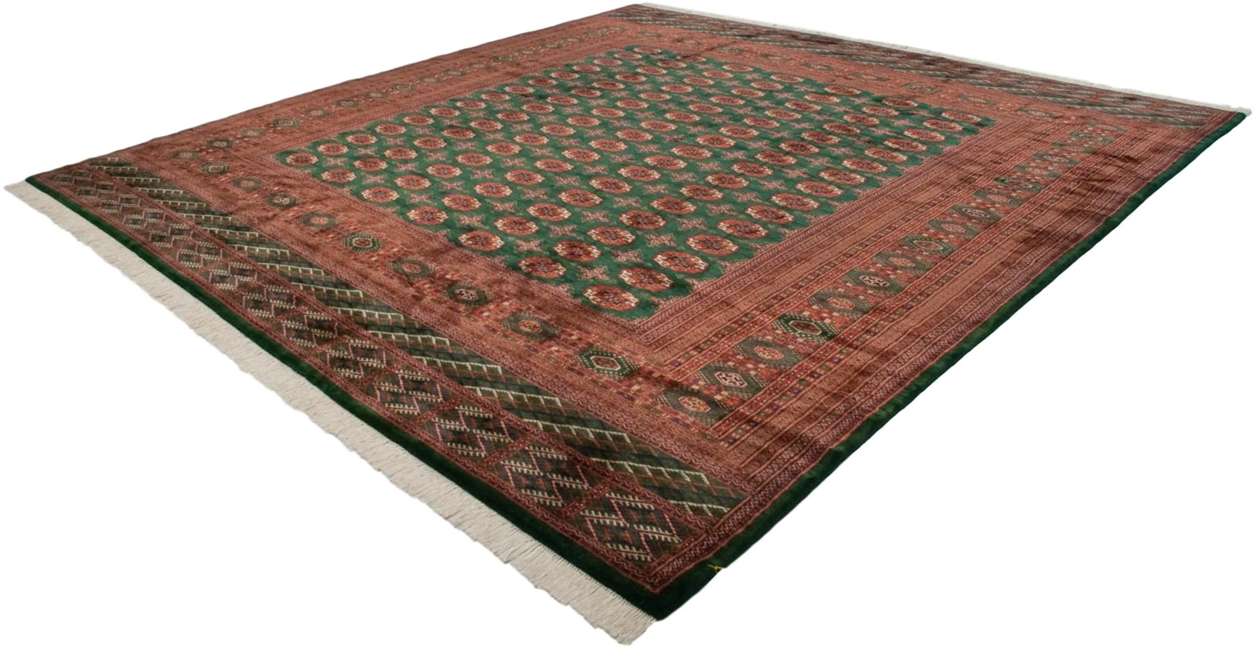 12x12.5 Vintage Fine Bokhara Square Carpet - Image 16