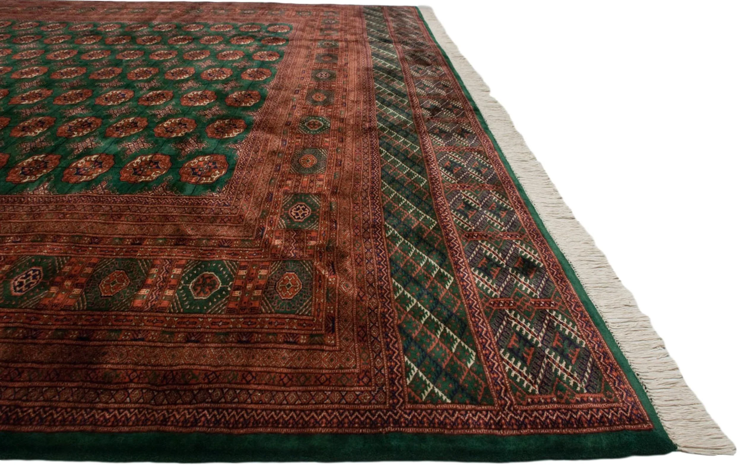 12x12.5 Vintage Fine Bokhara Square Carpet - Image 17