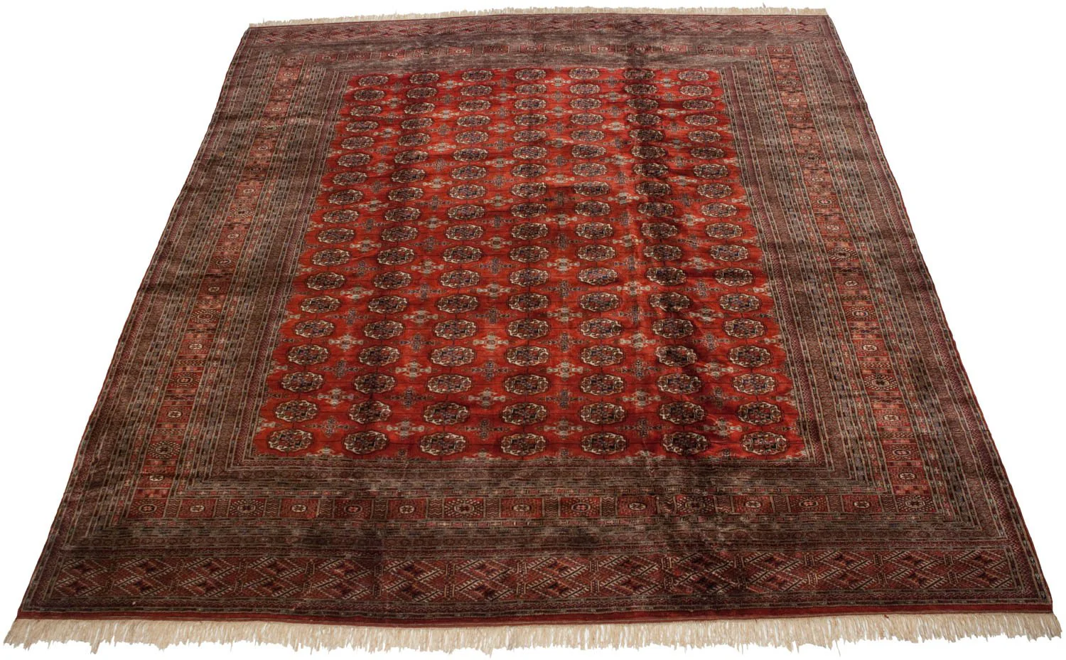 12x12.5 Vintage Fine Bokhara Square Carpet - Image 10