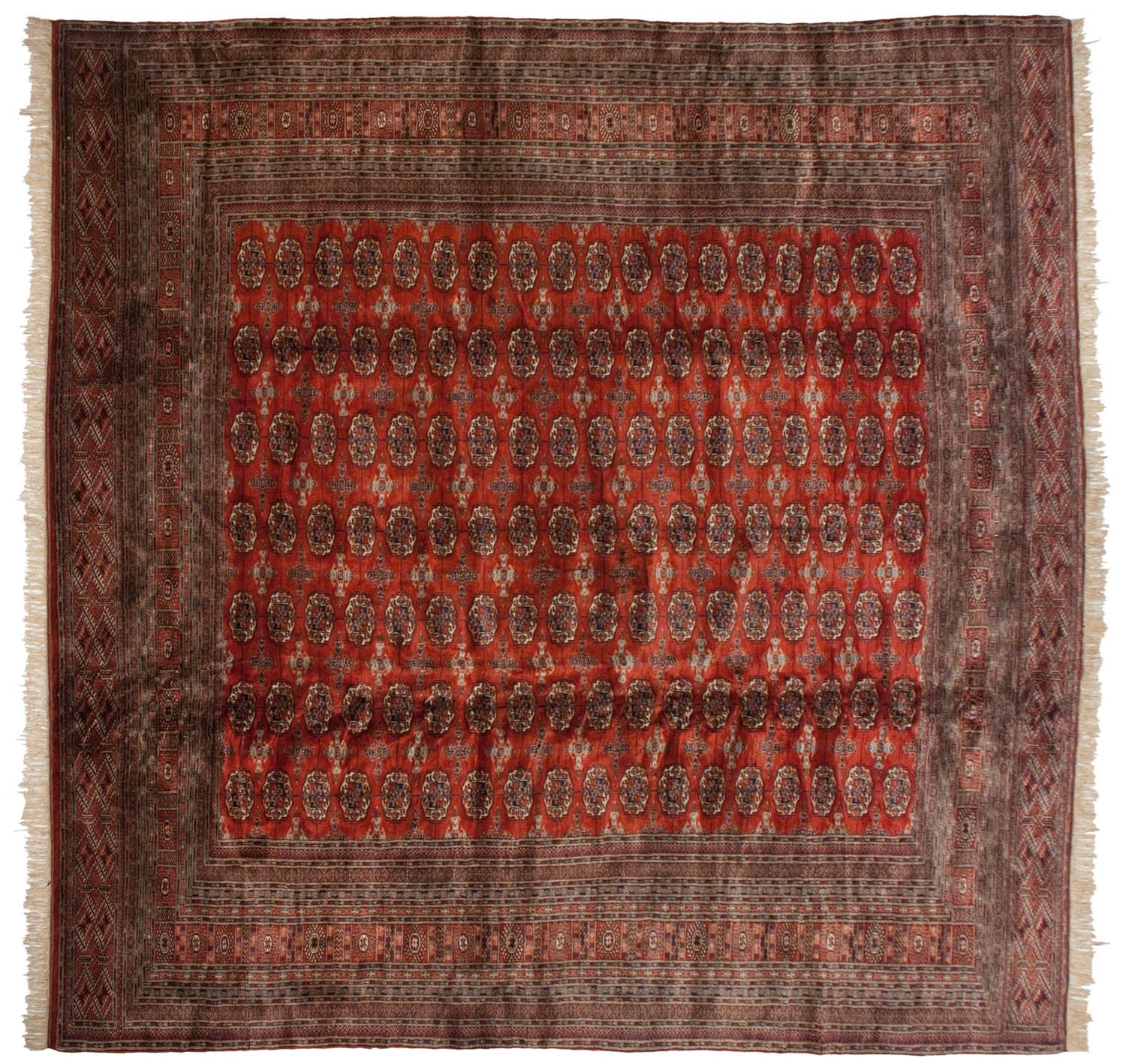 12x12.5 Vintage Fine Bokhara Square Carpet - Image 11