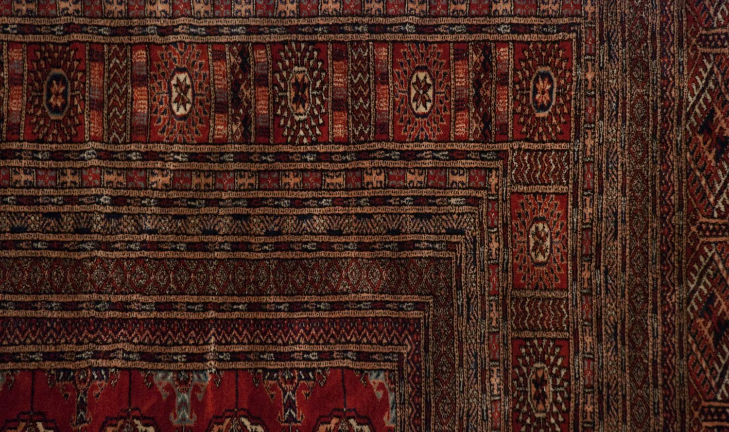 12x12.5 Vintage Fine Bokhara Square Carpet - Image 12