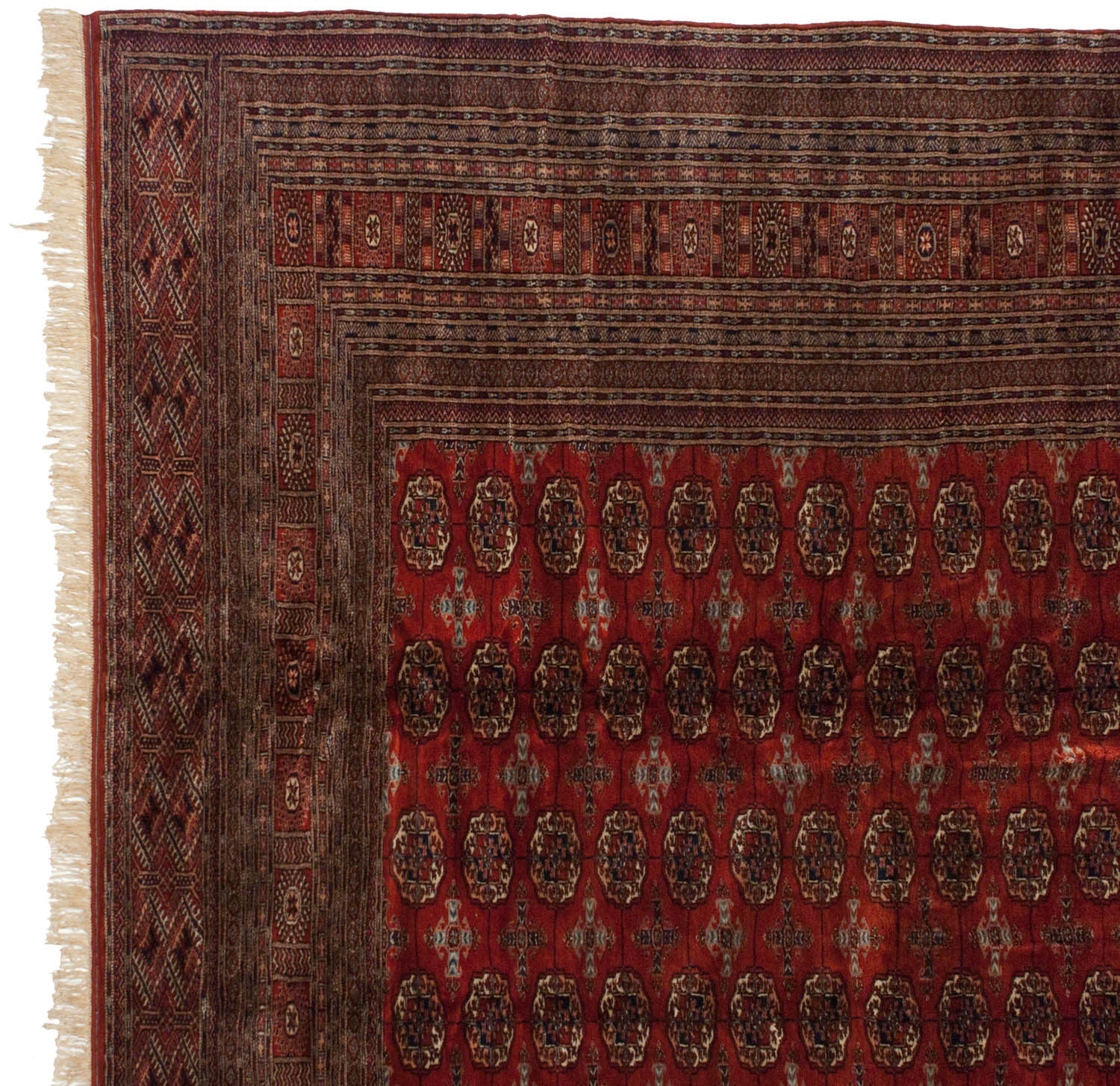 12x12.5 Vintage Fine Bokhara Square Carpet - Image 13