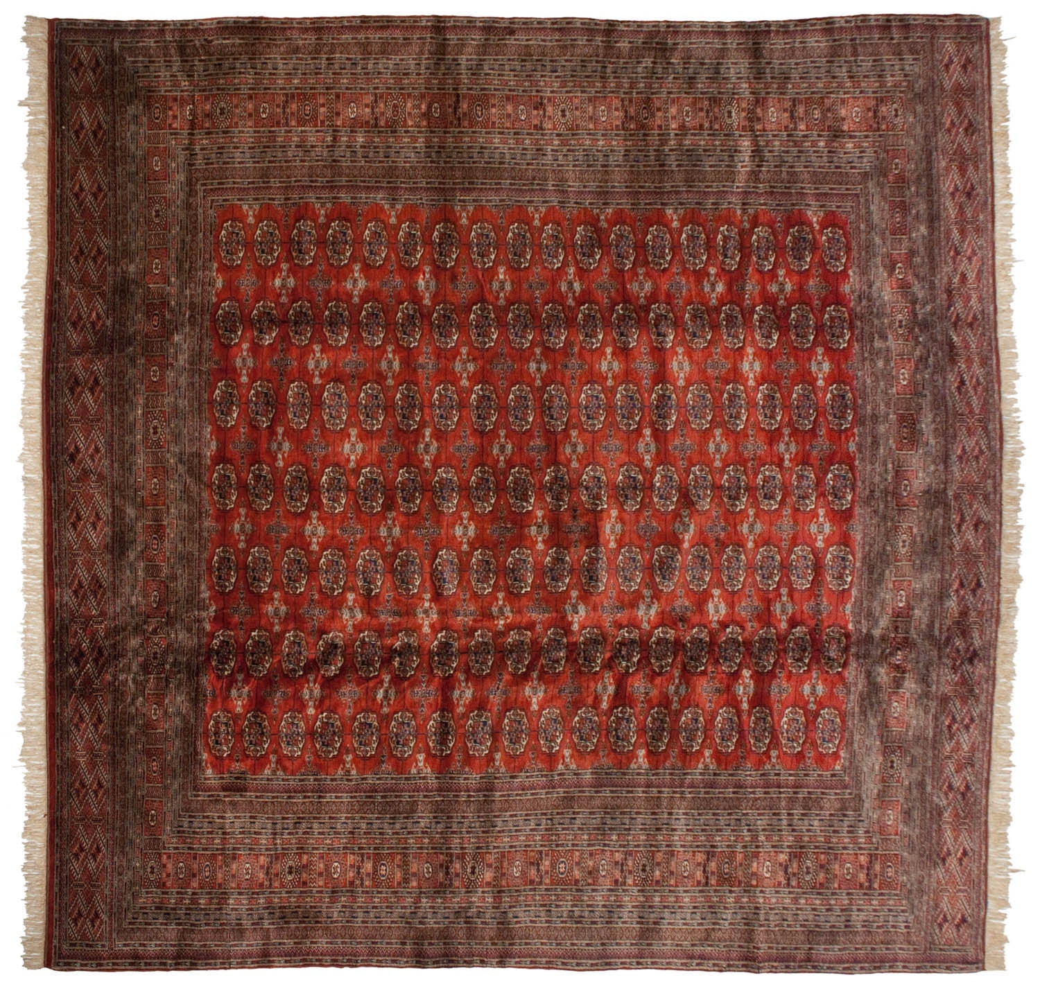 12x12.5 Vintage Fine Bokhara Square Carpet - Image 14