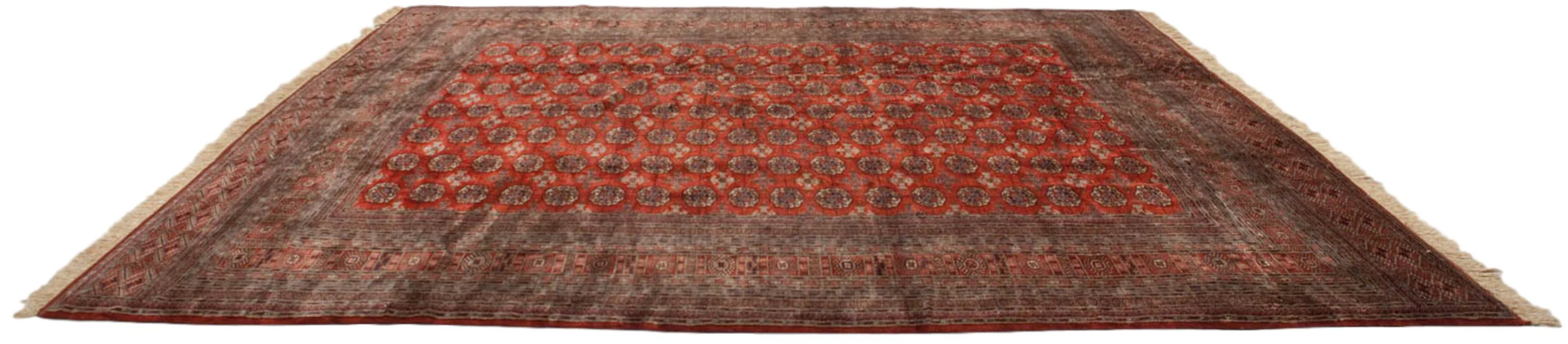 12x12.5 Vintage Fine Bokhara Square Carpet - Image 2
