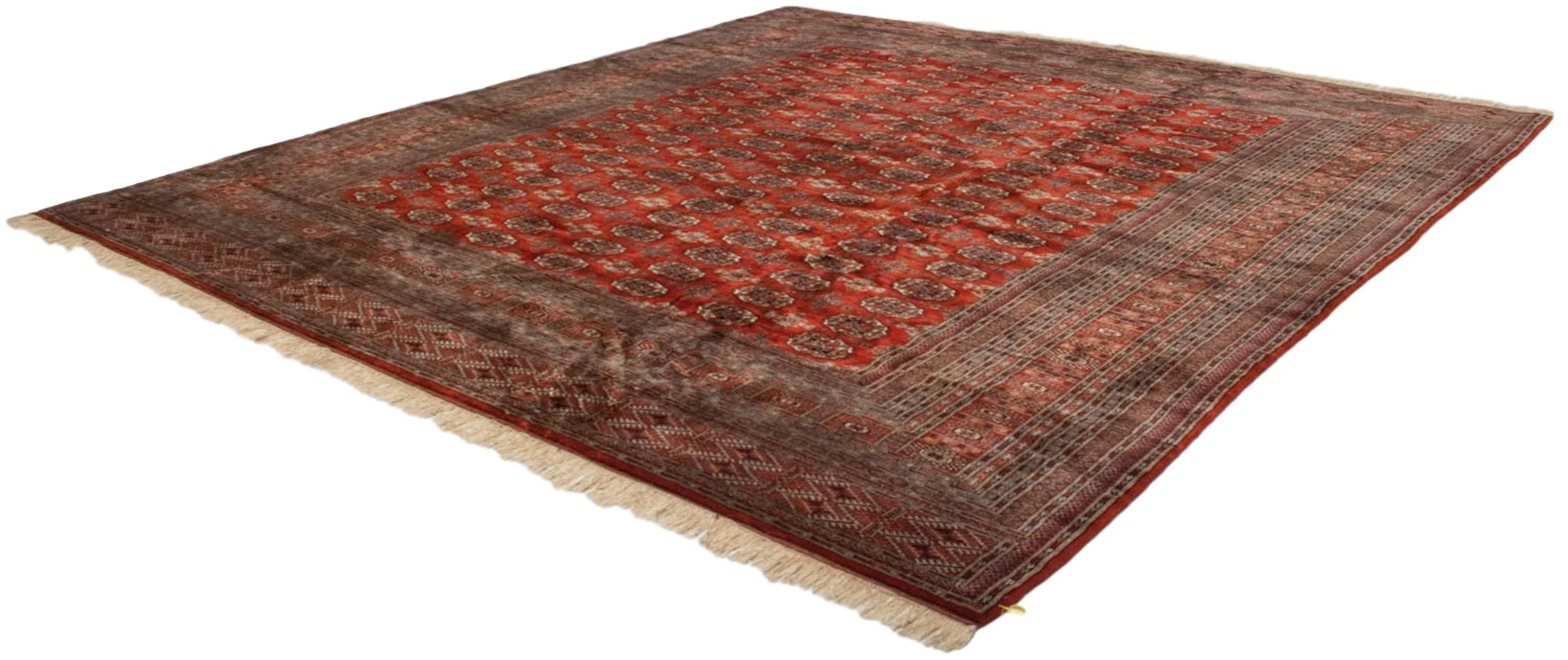 12x12.5 Vintage Fine Bokhara Square Carpet - Image 5
