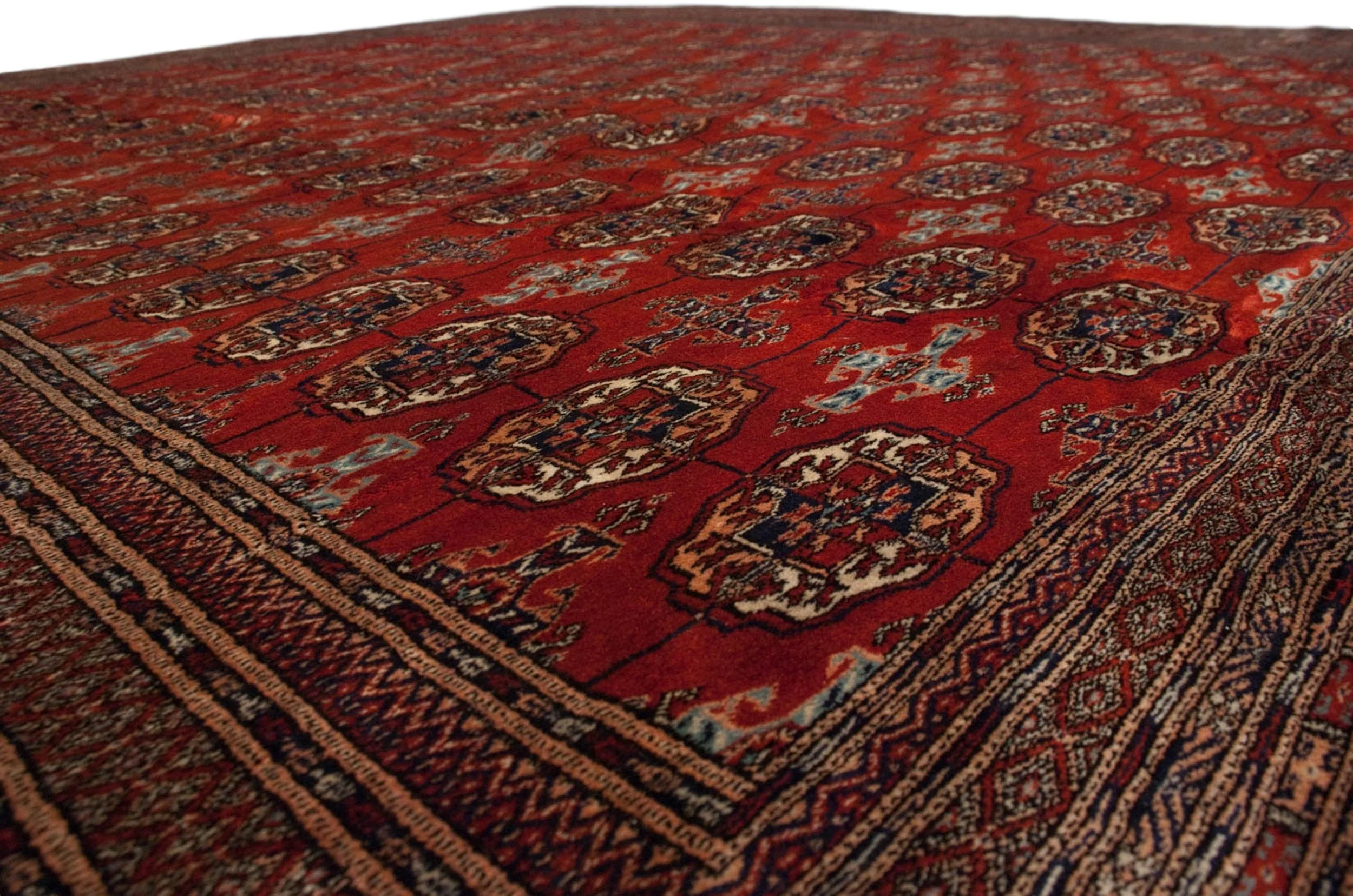 12x12.5 Vintage Fine Bokhara Square Carpet - Image 7