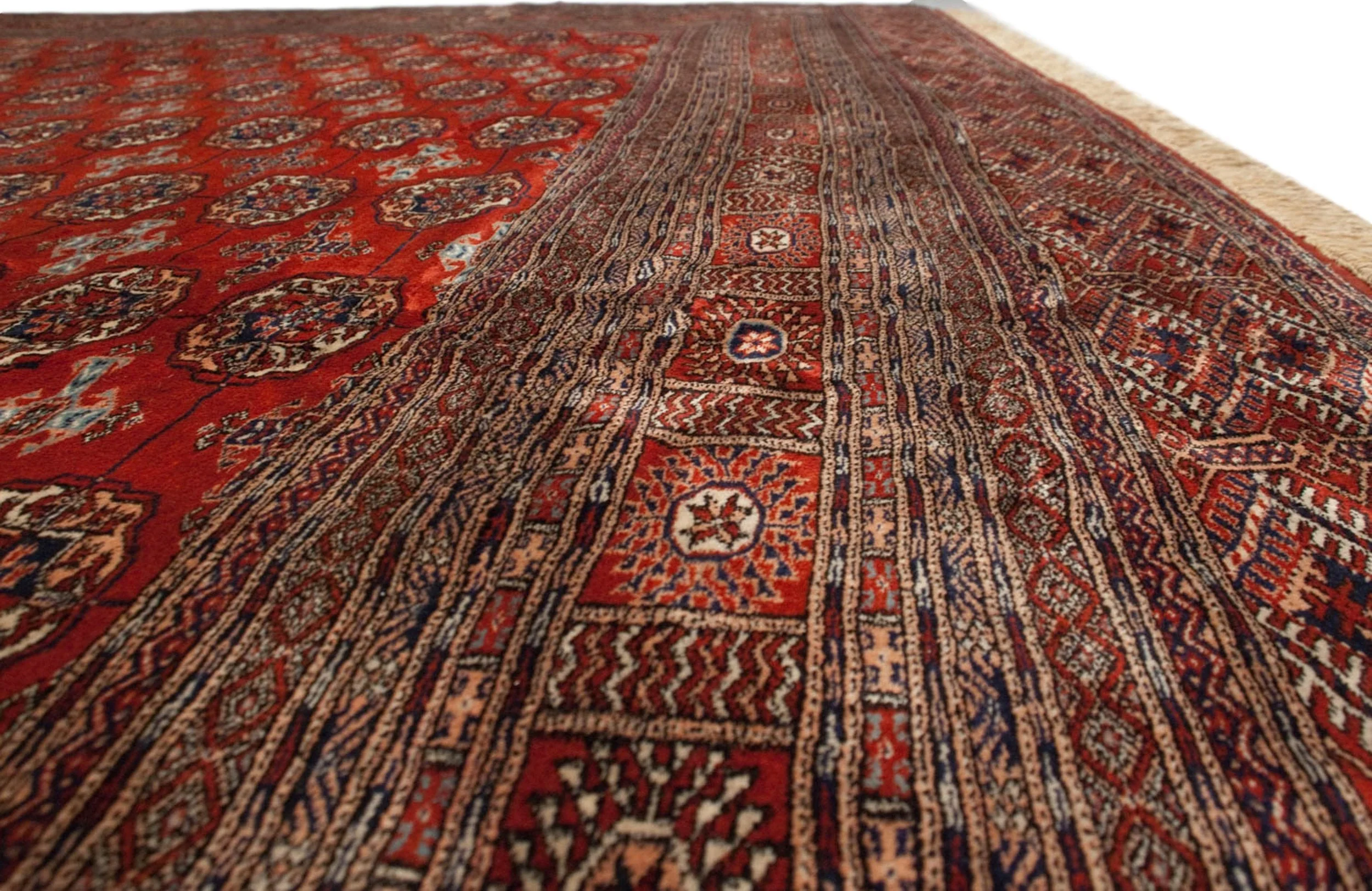 12x12.5 Vintage Fine Bokhara Square Carpet - Image 8