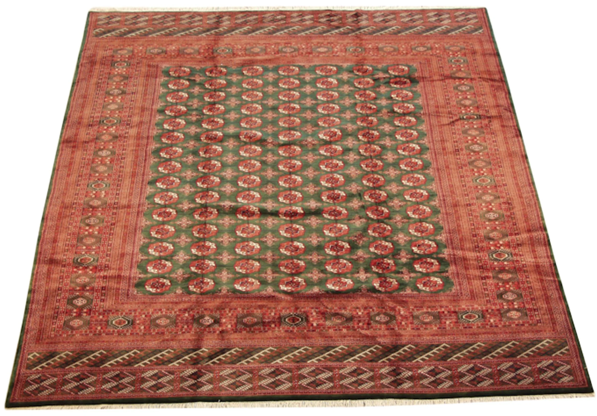 12x12.5 Vintage Fine Bokhara Square Carpet - Image 21