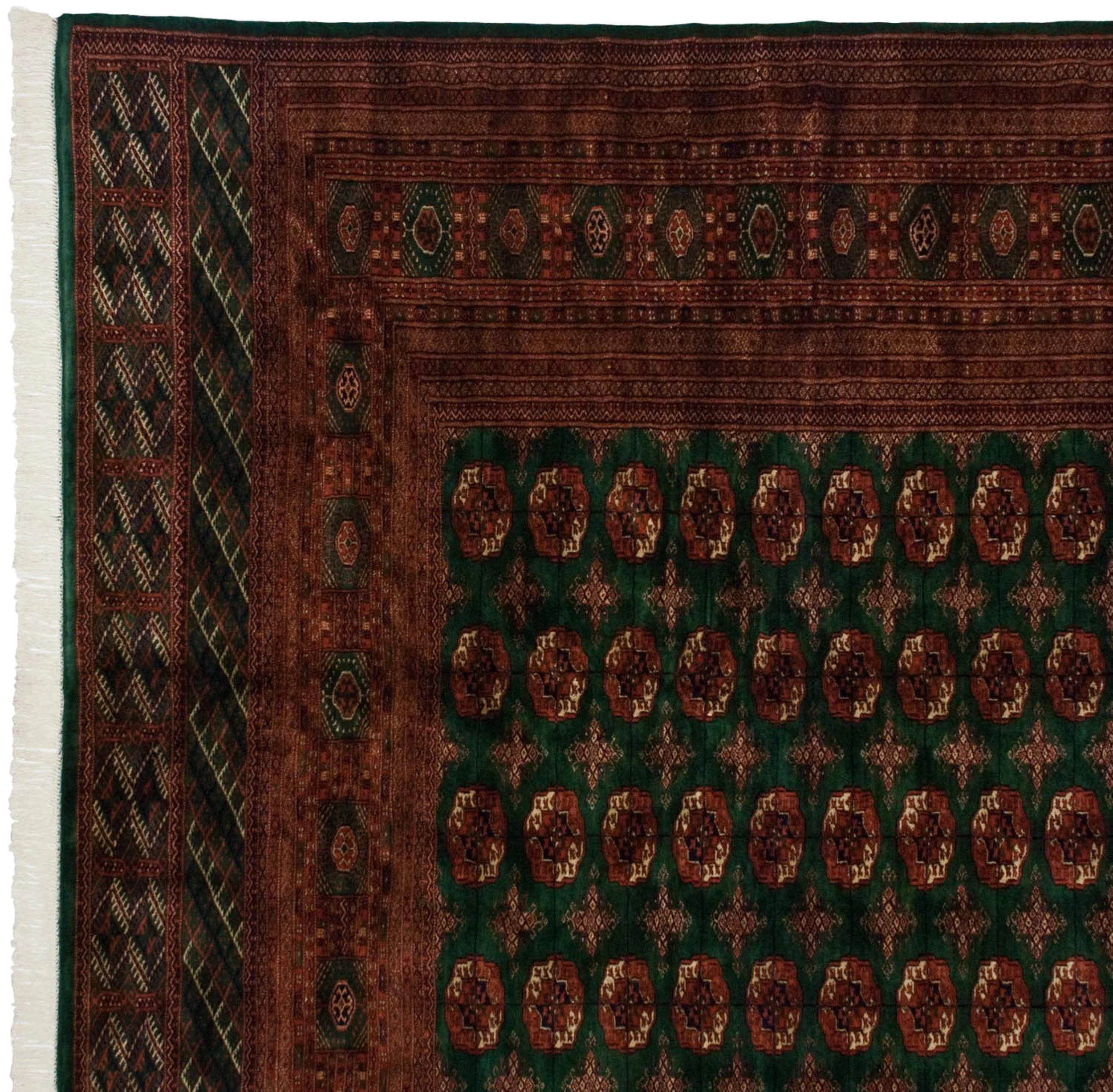 12x12.5 Vintage Fine Bokhara Square Carpet - Image 4