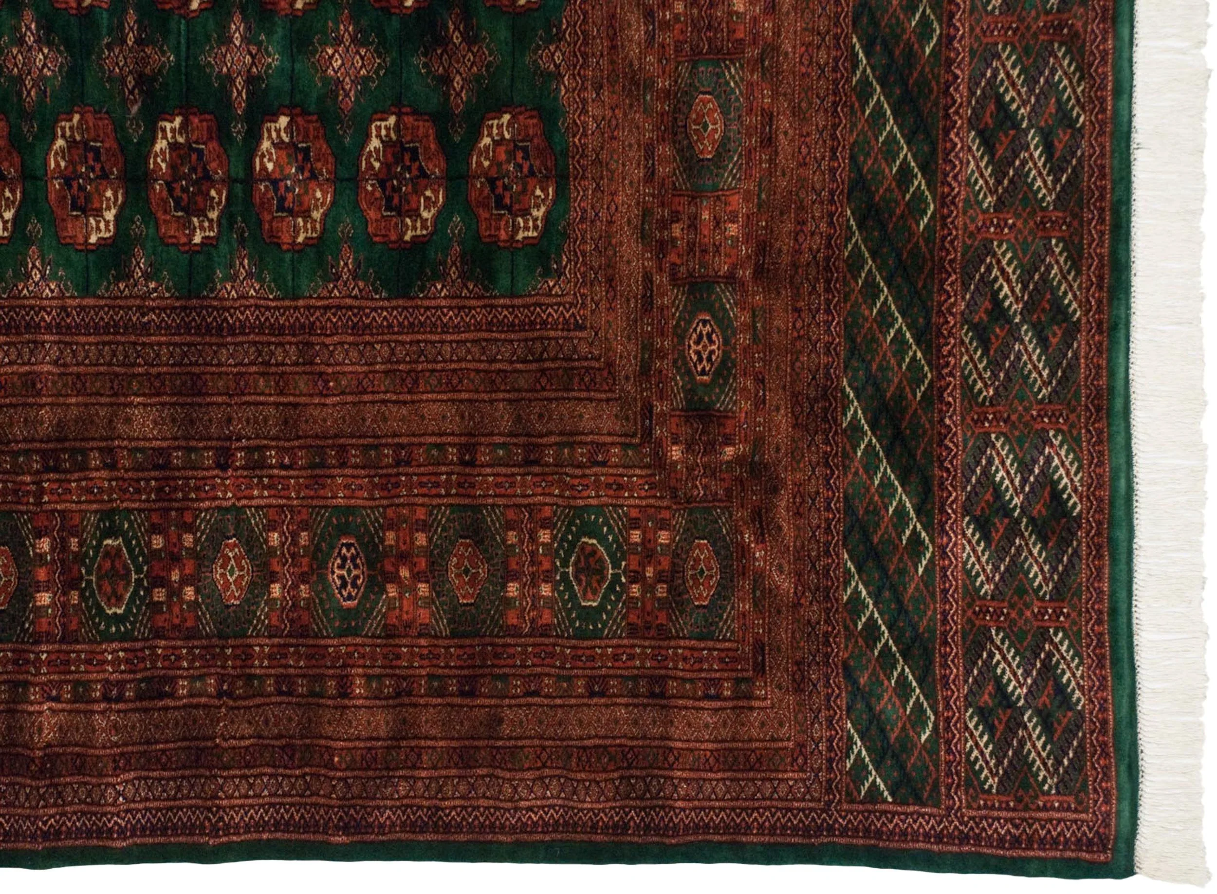 12x12.5 Vintage Fine Bokhara Square Carpet - Image 5