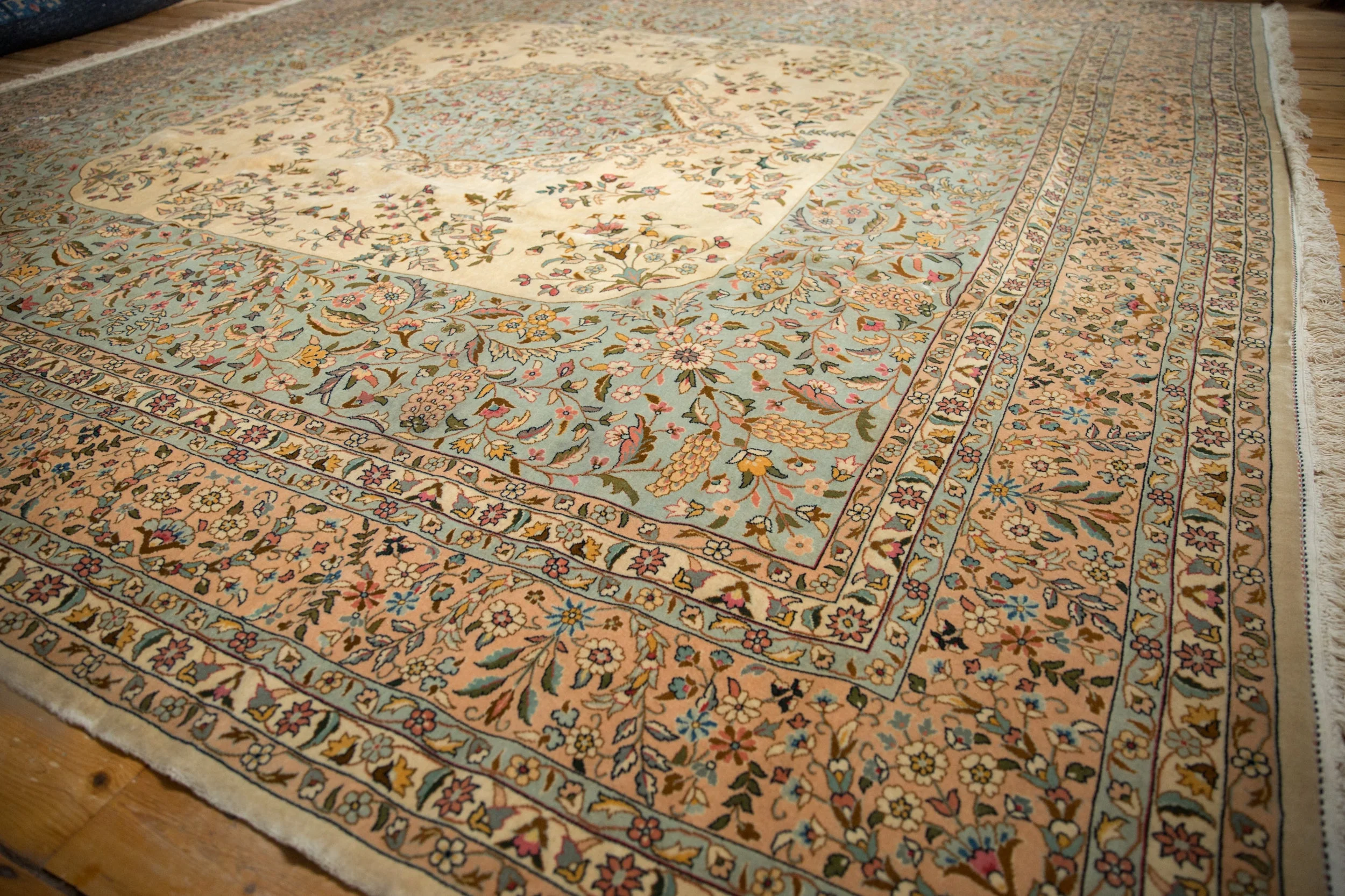 12x12 Vintage Bulgarian Kerman Design Square Carpet - Image 10