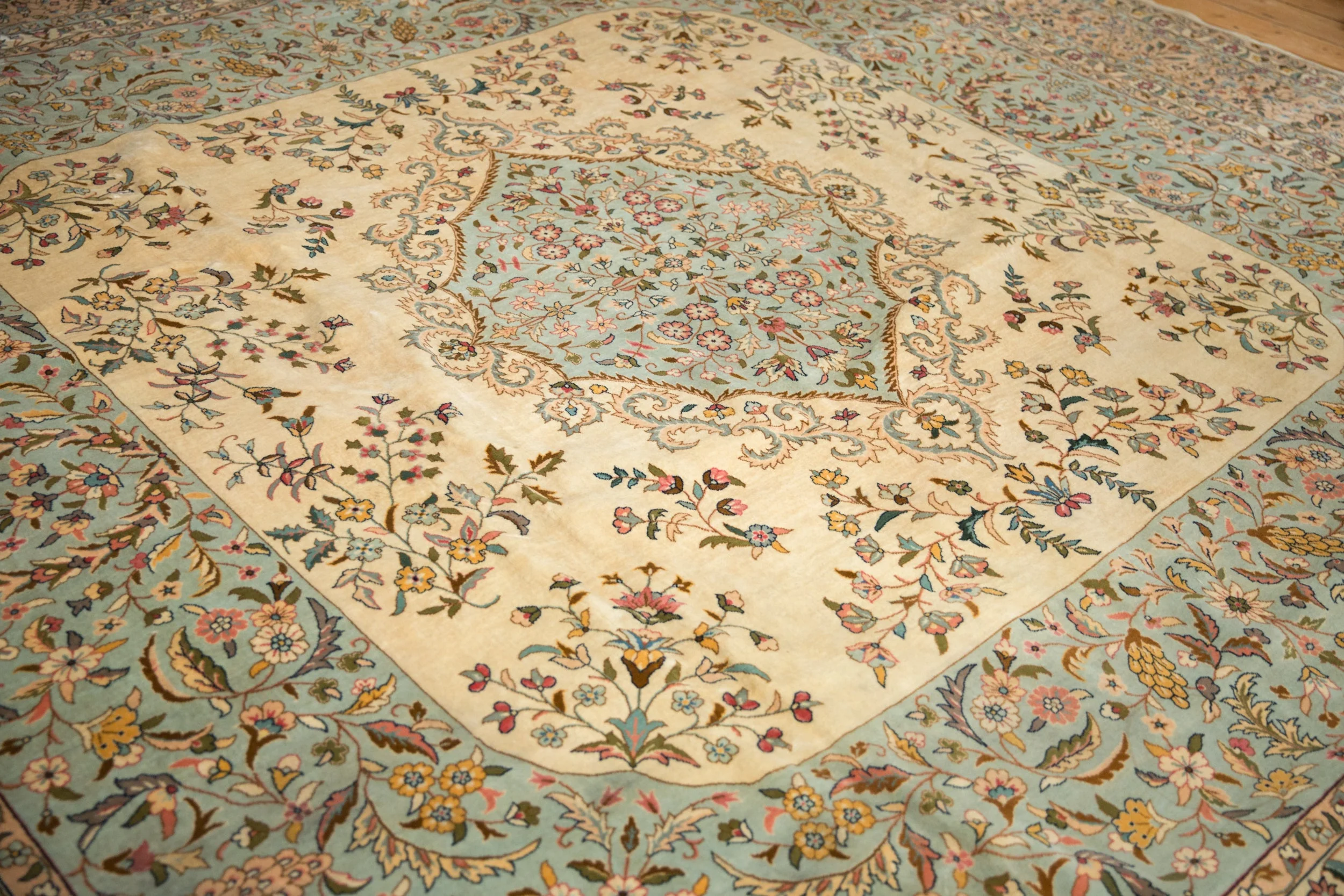 12x12 Vintage Bulgarian Kerman Design Square Carpet - Image 11