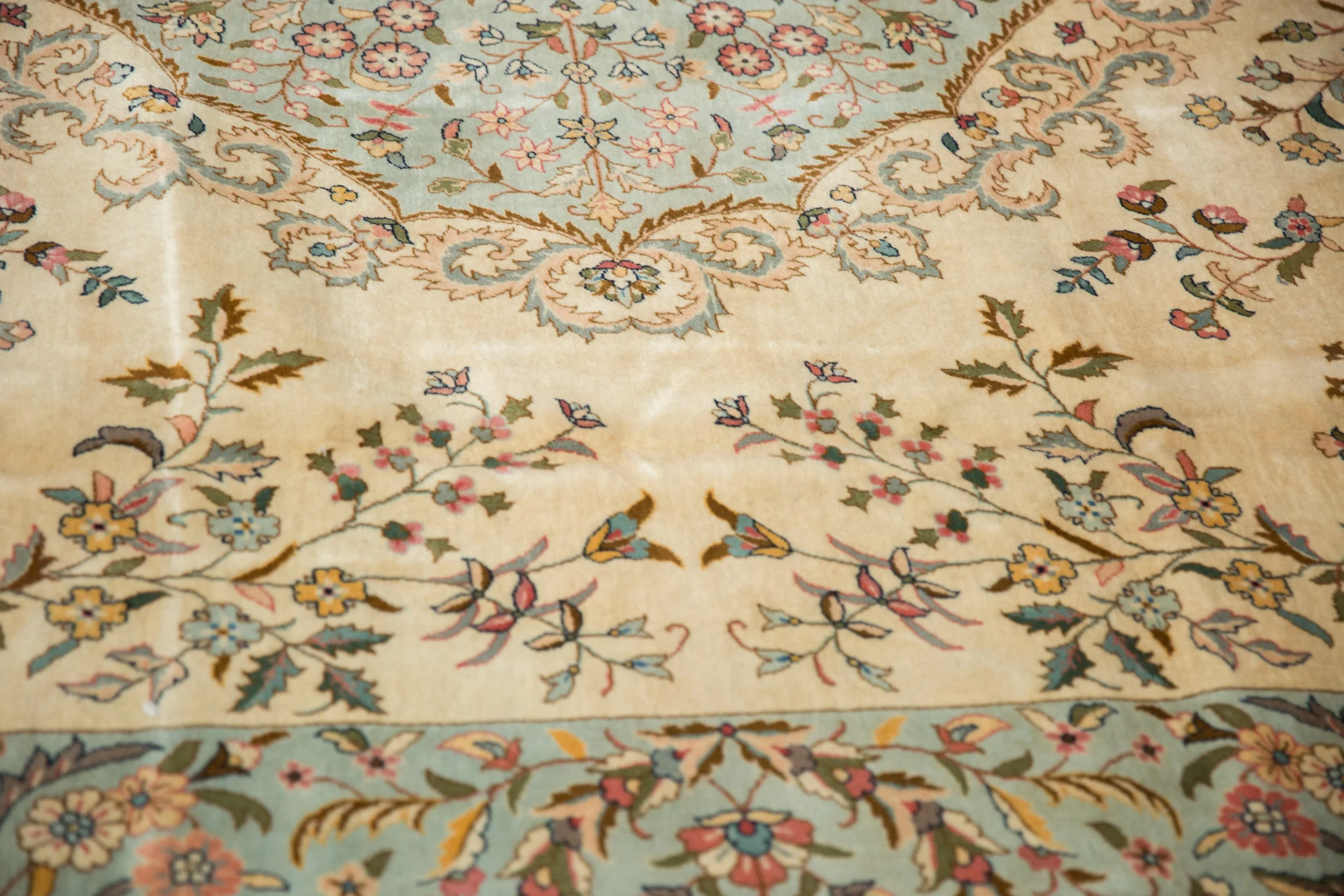 12x12 Vintage Bulgarian Kerman Design Square Carpet - Image 4