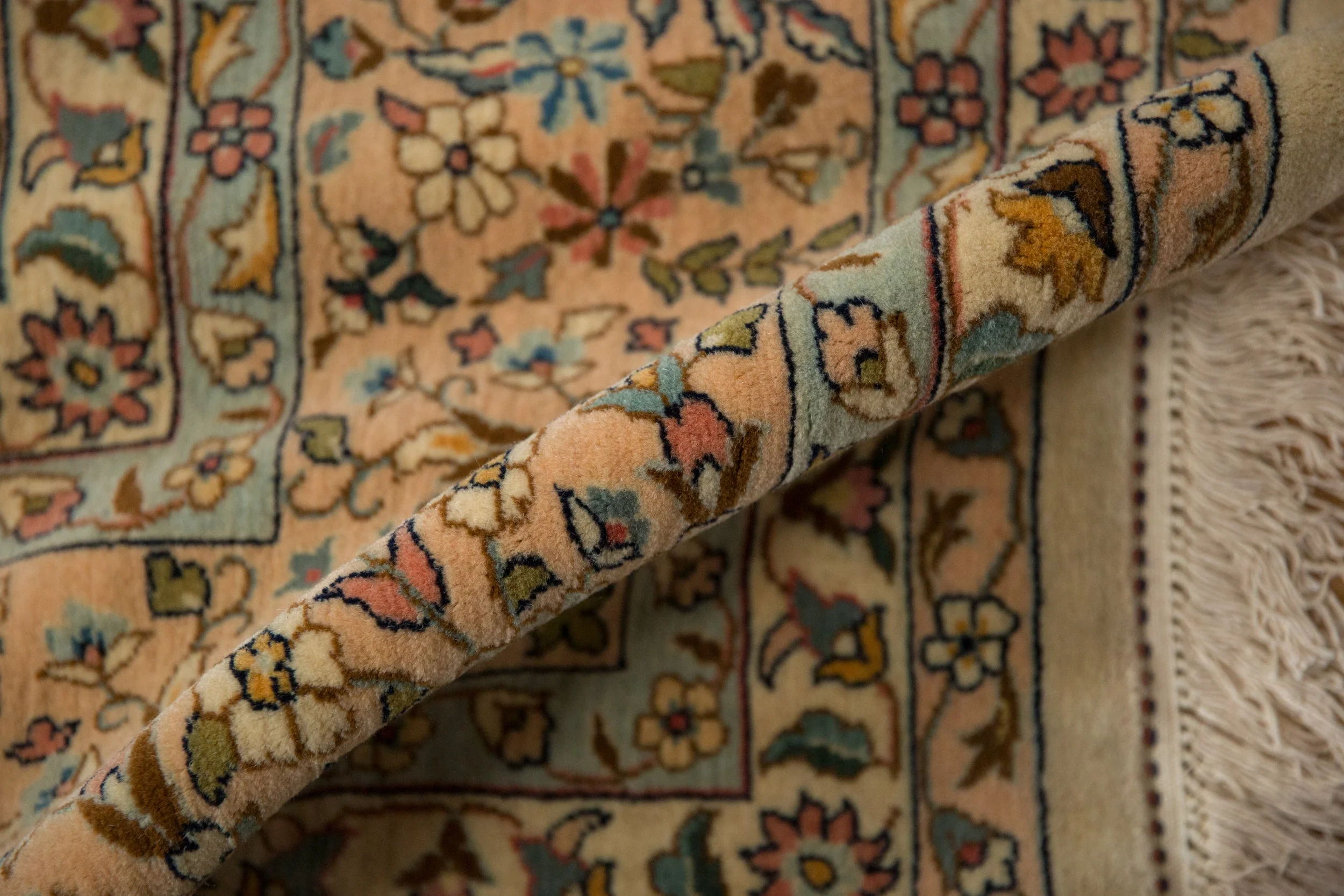 12x12 Vintage Bulgarian Kerman Design Square Carpet - Image 8