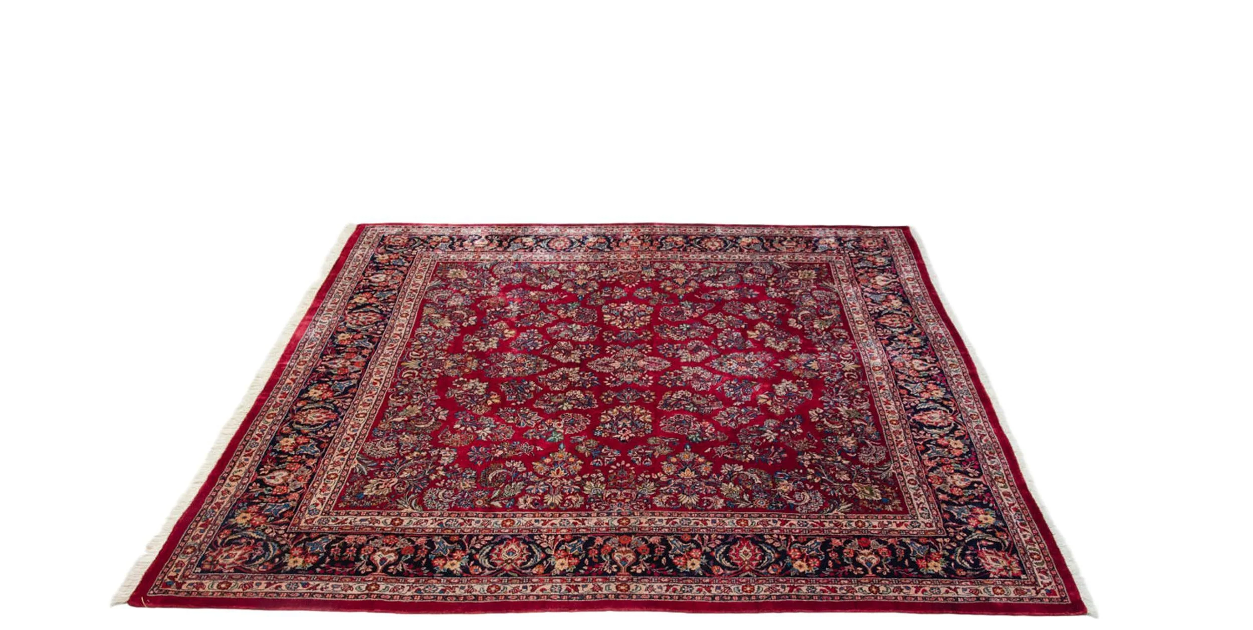 12x12 Vintage Fine Sarouk Square Carpet - Image 2