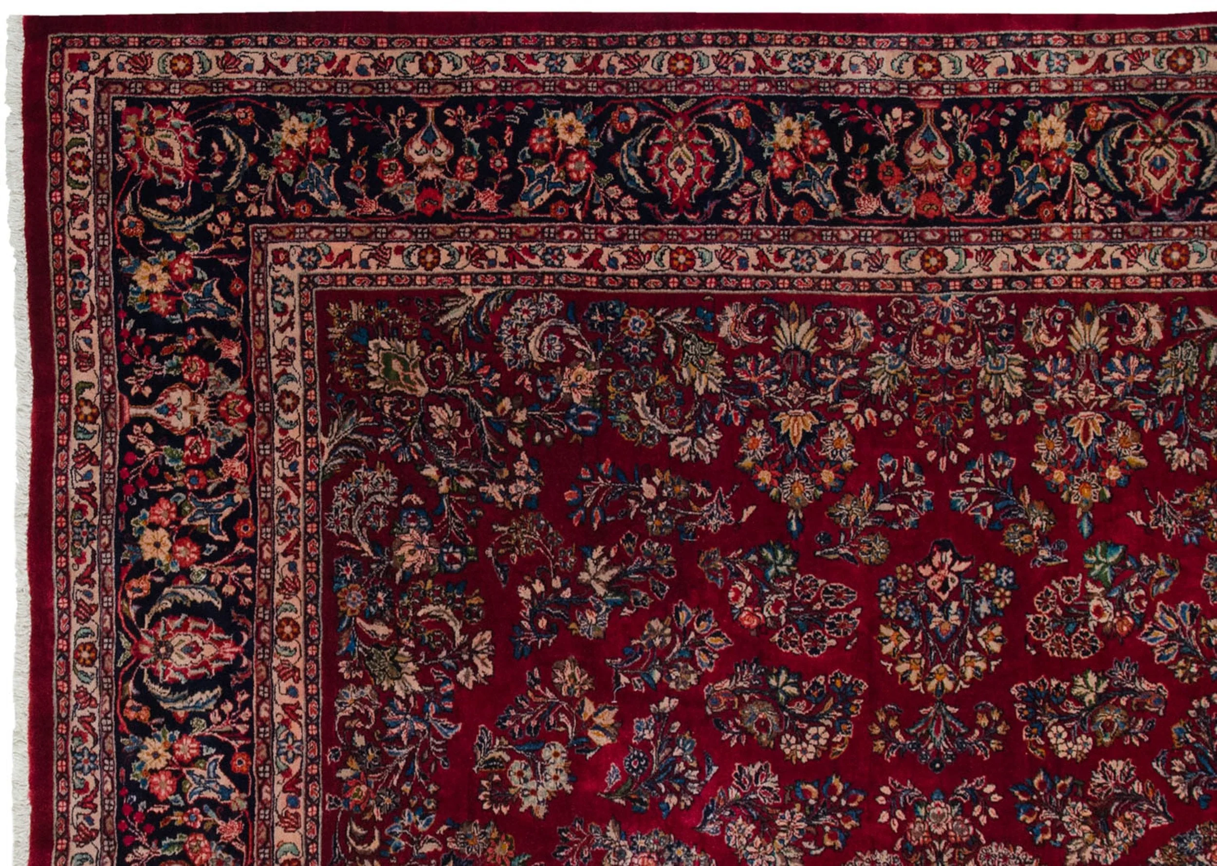 12x12 Vintage Fine Sarouk Square Carpet - Image 5