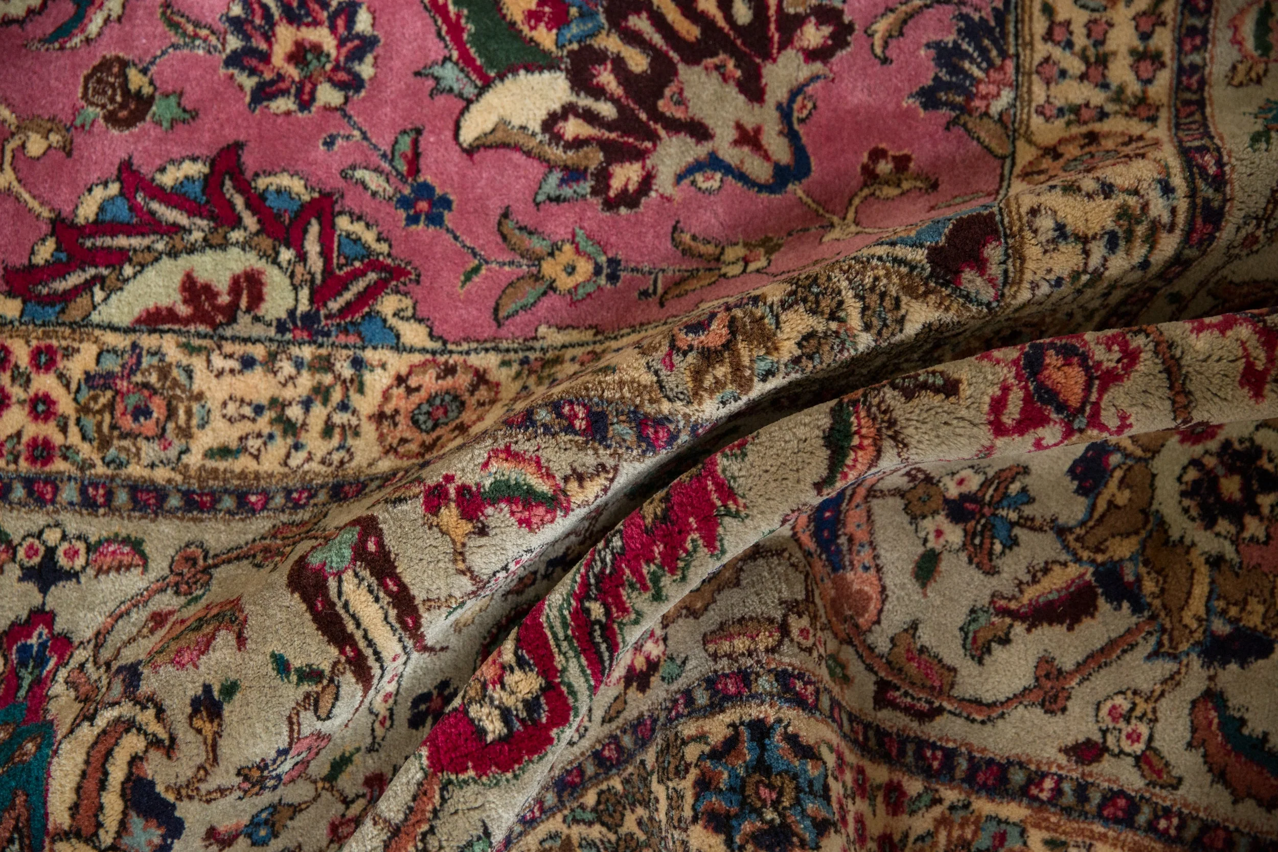 12x13.5 Vintage Tabriz Square Carpet - Image 10